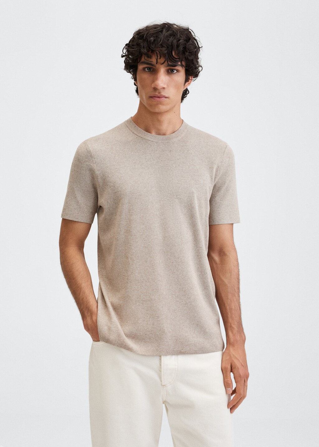 Knitted linen T-shirt - Medium plane