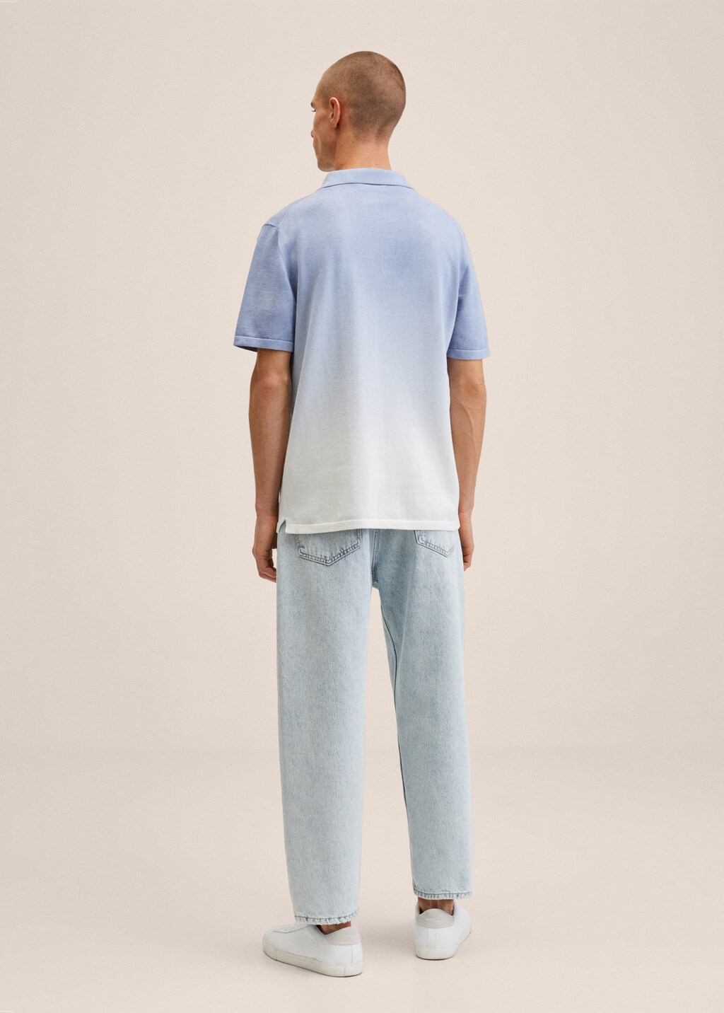 Dyed knit polo shirt - Reverse of the article