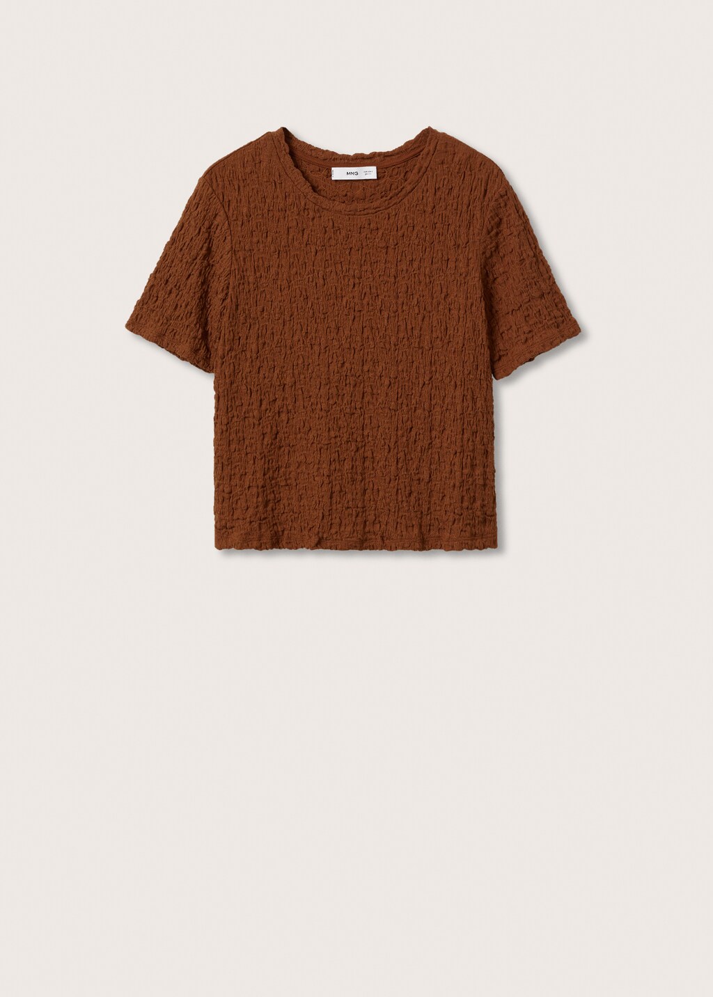 Textured cotton T-shirt - Article without model