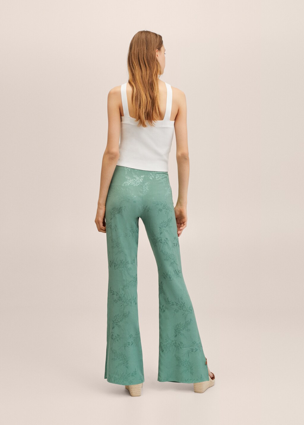 Flared floral-print trousers - Reverse of the article