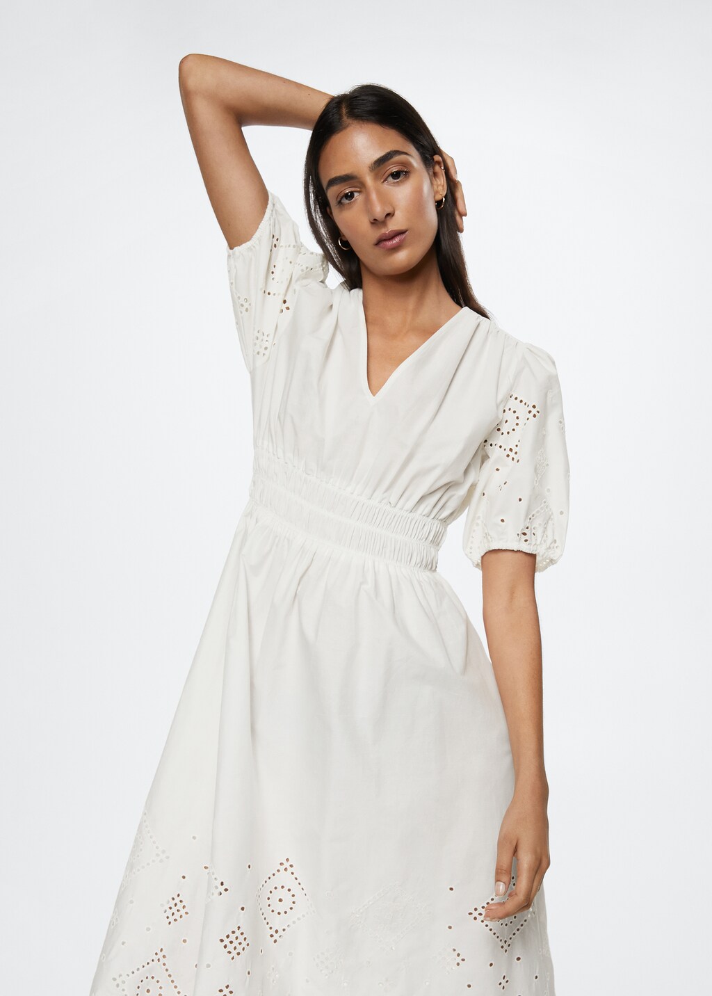 Embroidered cotton dress - Medium plane