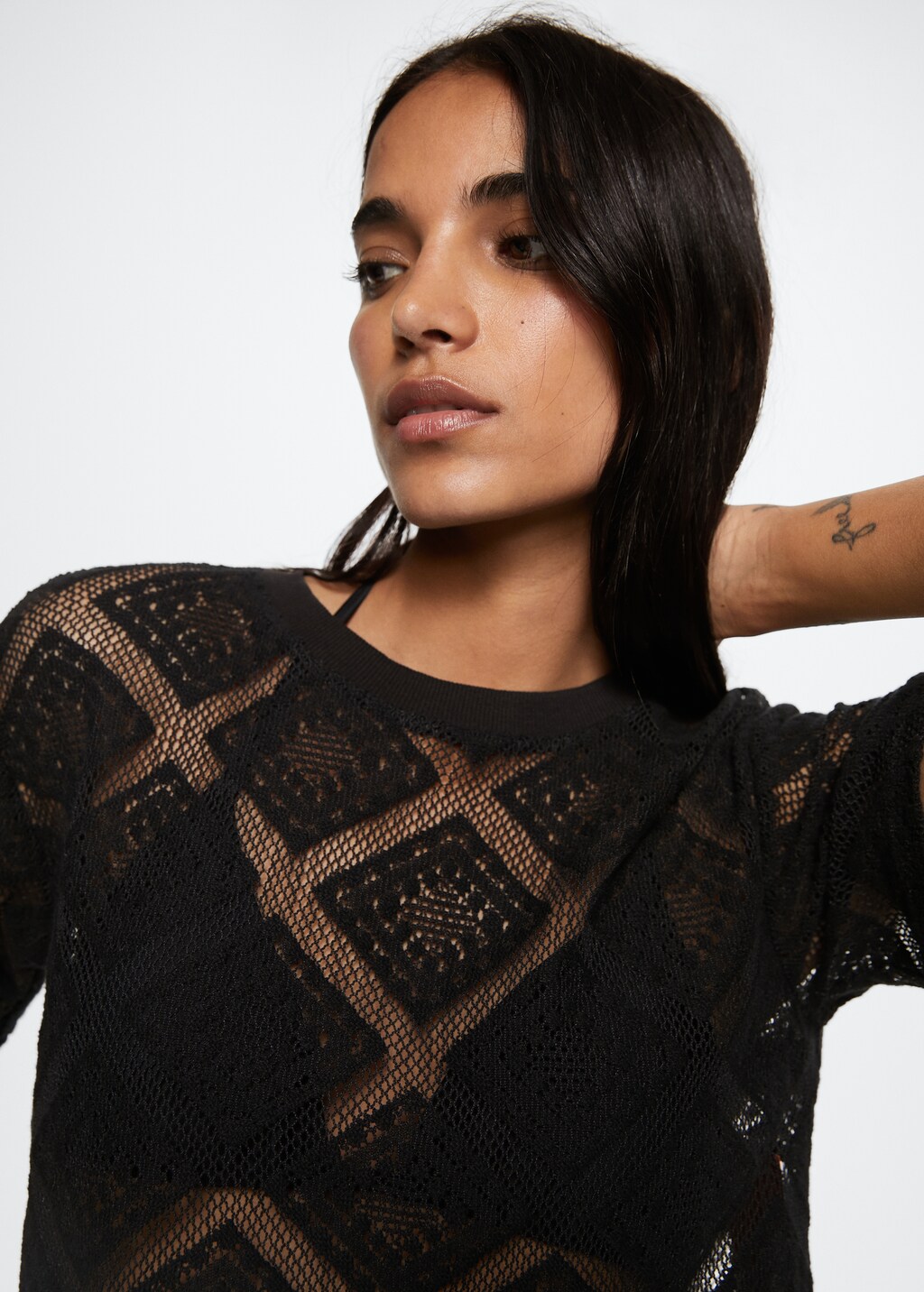 Openwork knit t-shirt - Details of the article 1