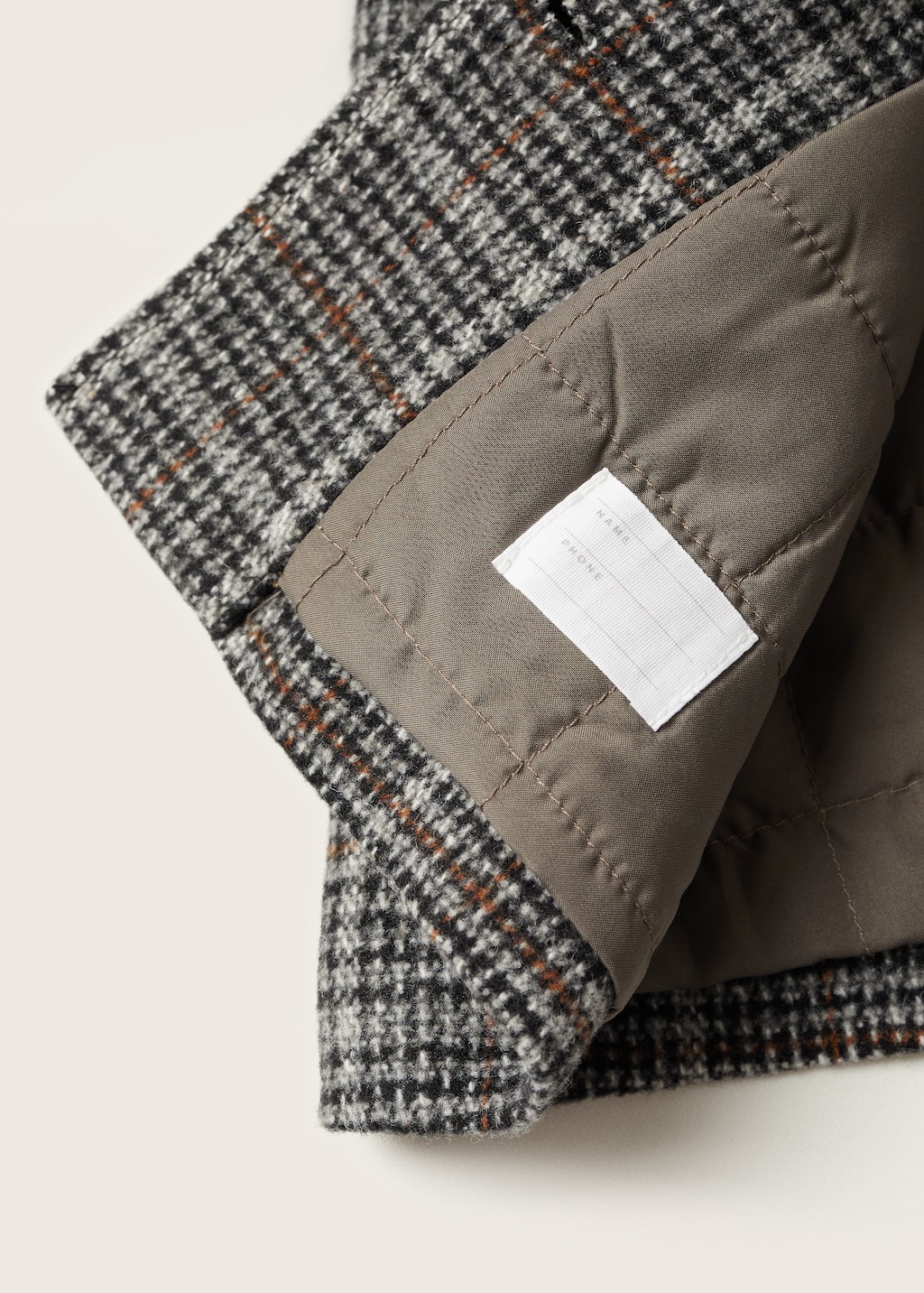 Checked structured coat - Details of the article 9