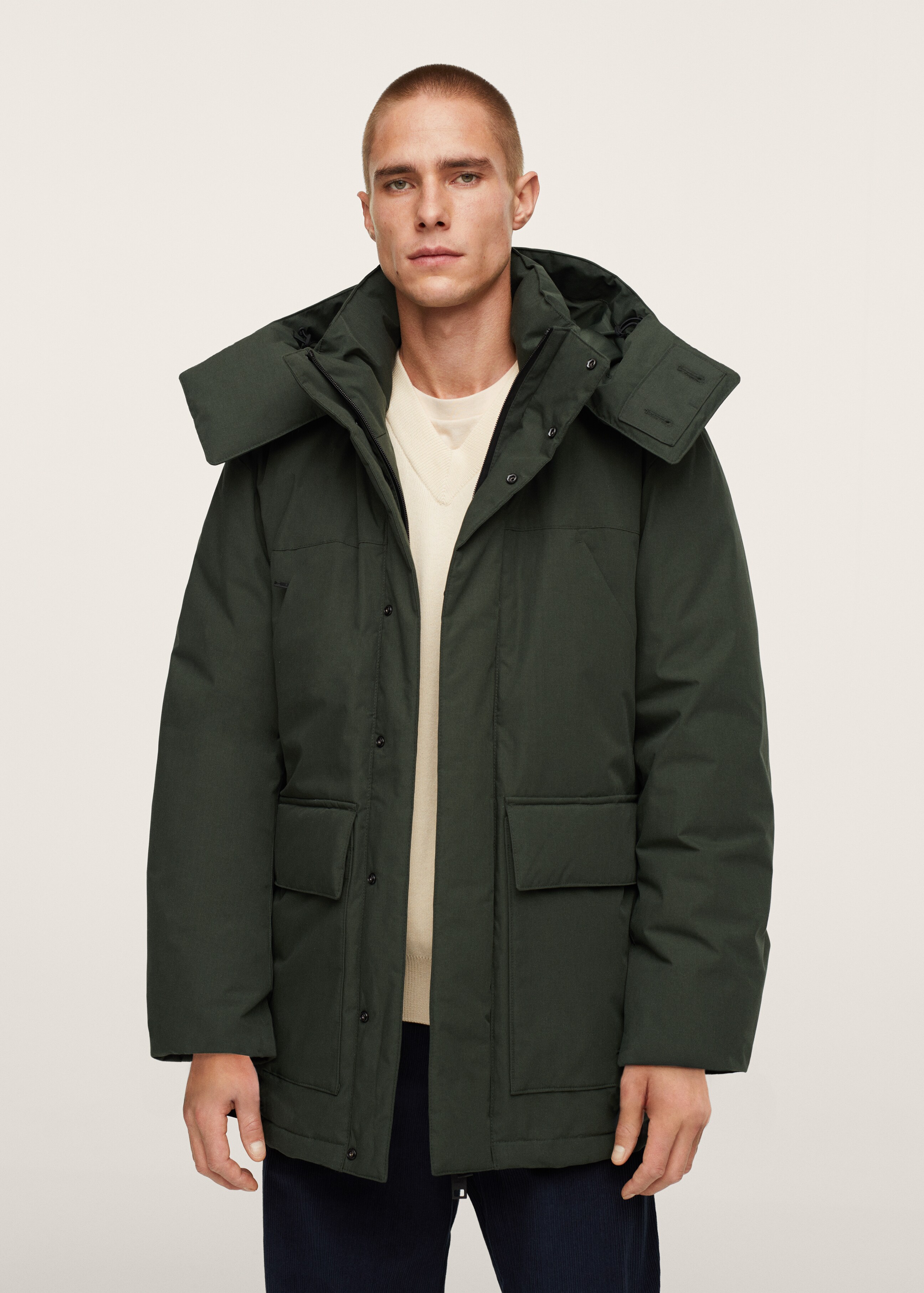 Quilted hooded parka - Medium plane
