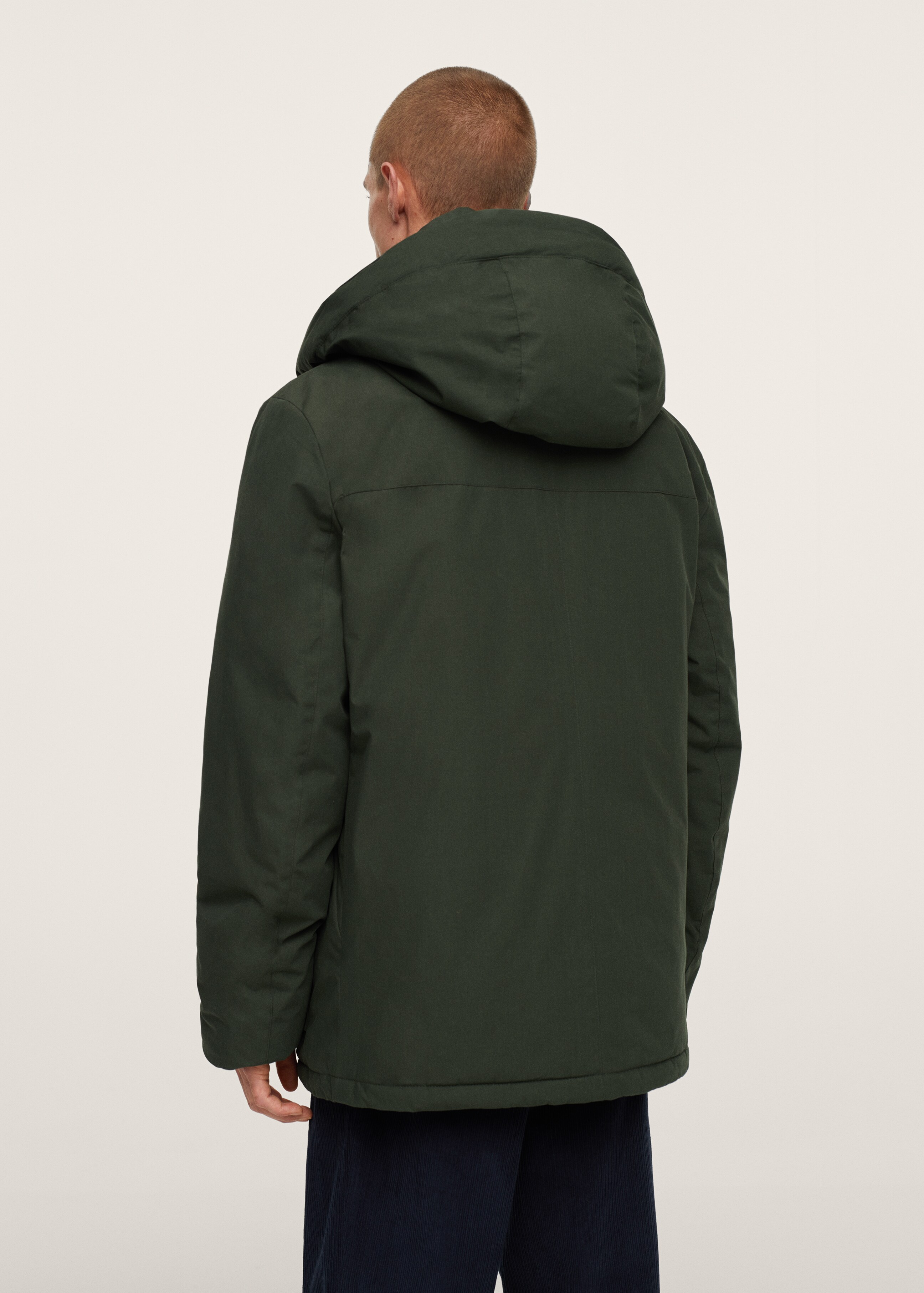 Quilted hooded parka - Reverse of the article