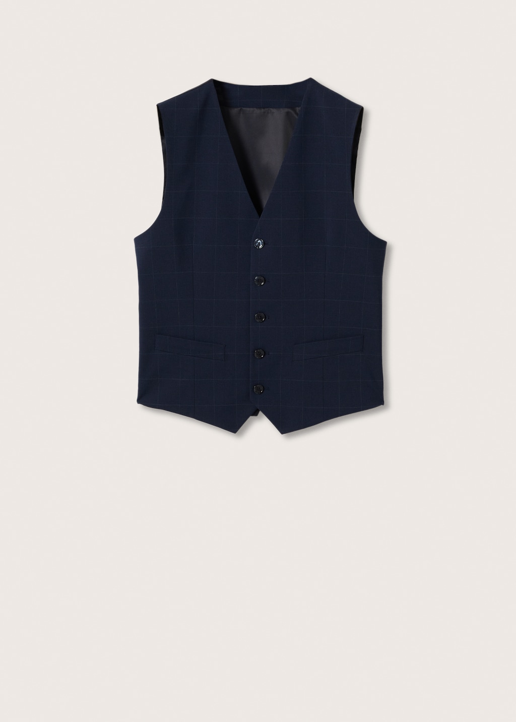 Slim-fit check suit vest - Article without model