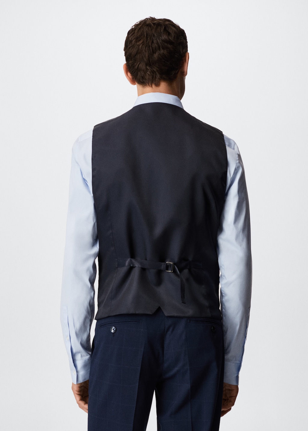 Slim-fit check suit vest - Reverse of the article