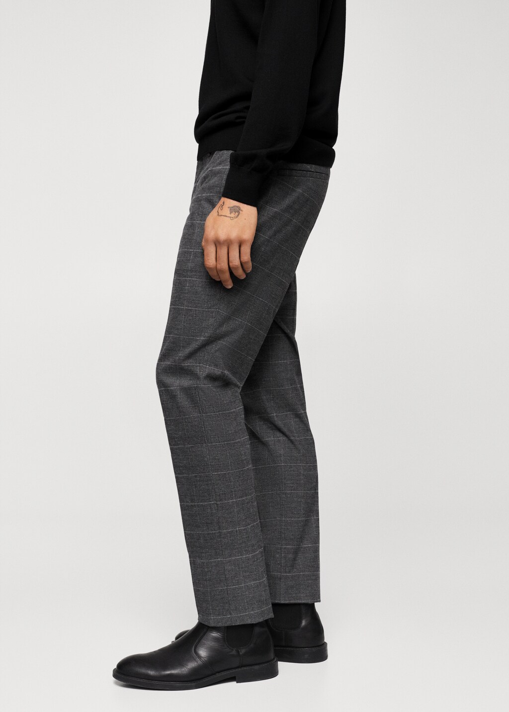 Pantalons slim fit cotó quadres - Detall de l'article 2