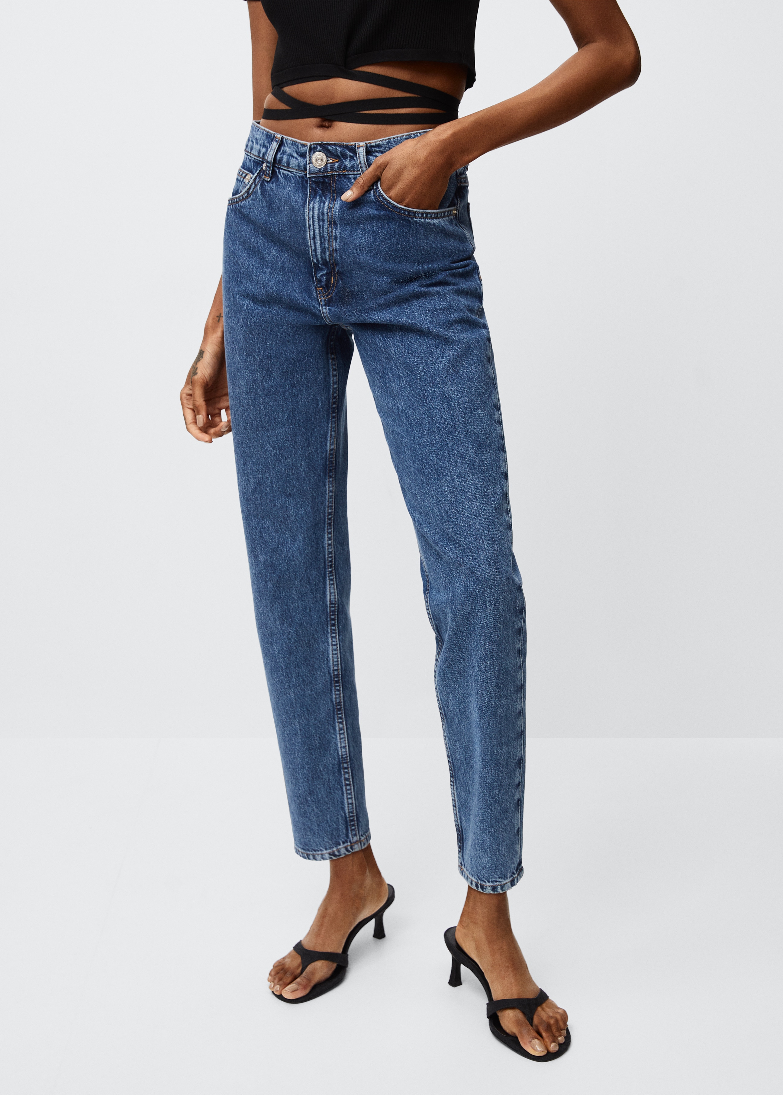 Mom high-waist jeans - Medium plane
