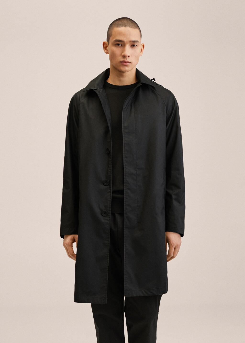 Hooded waterproof trench coat - Medium plane