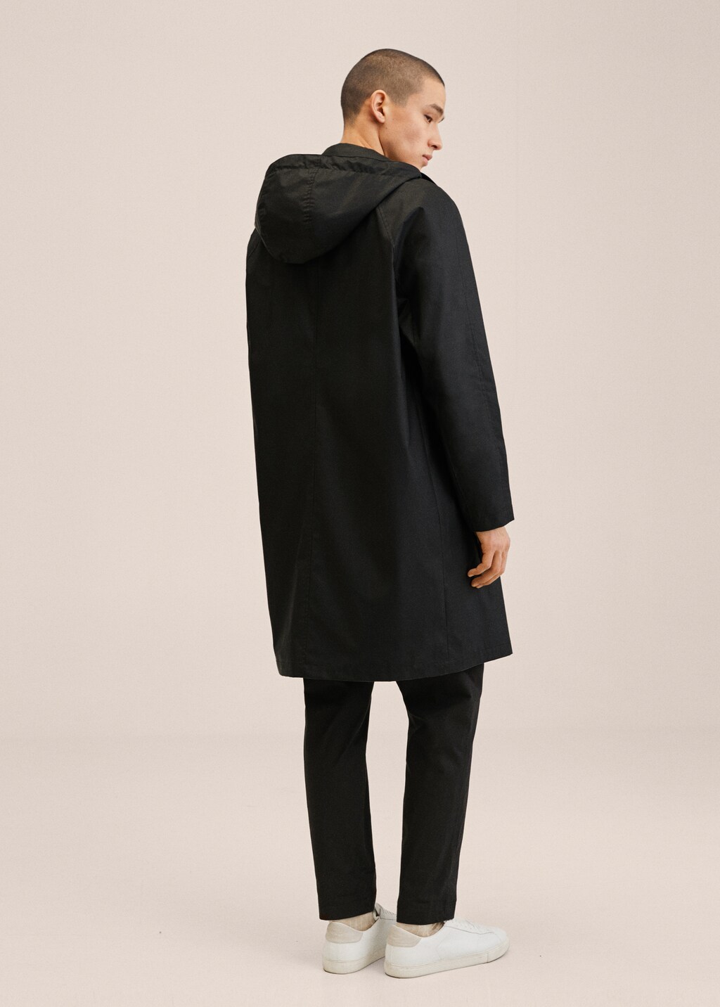 Hooded waterproof trench coat - Reverse of the article