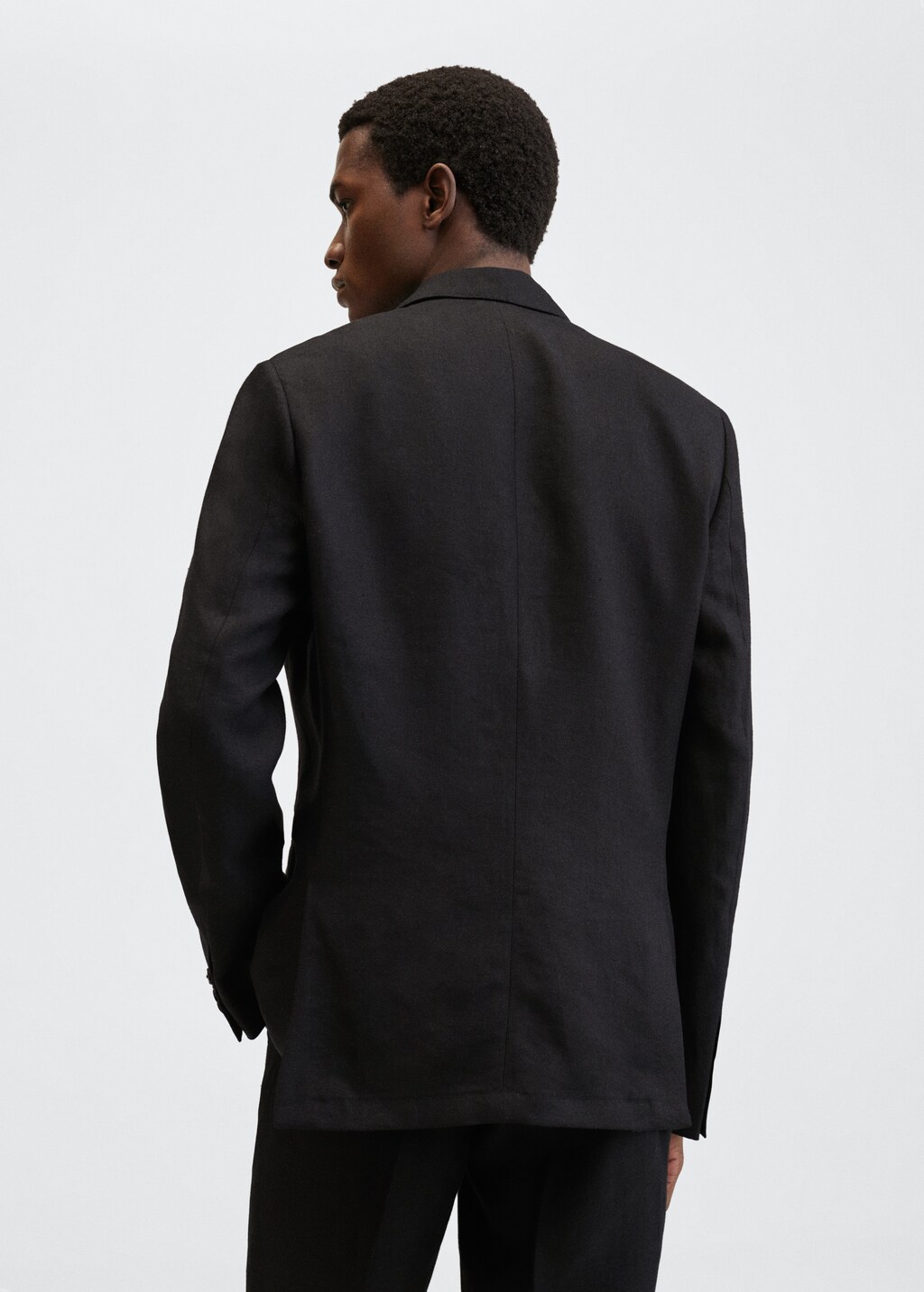 Slim fit linen suit blazer - Reverse of the article