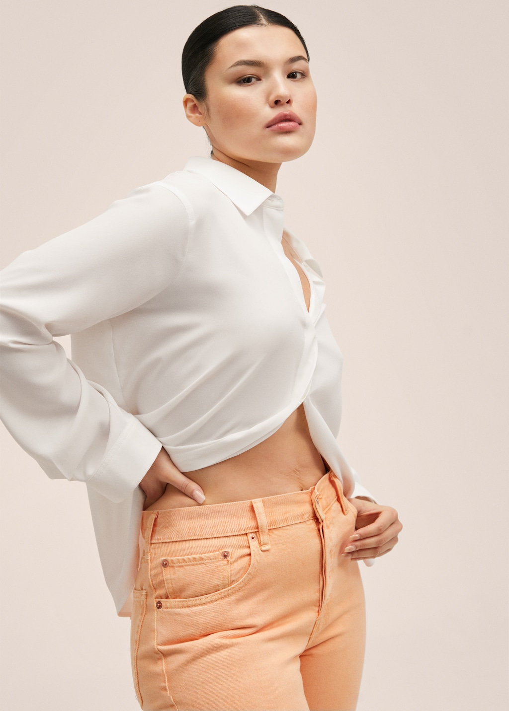 High-waist straight-fit cropped jeans - Detail van het artikel 4