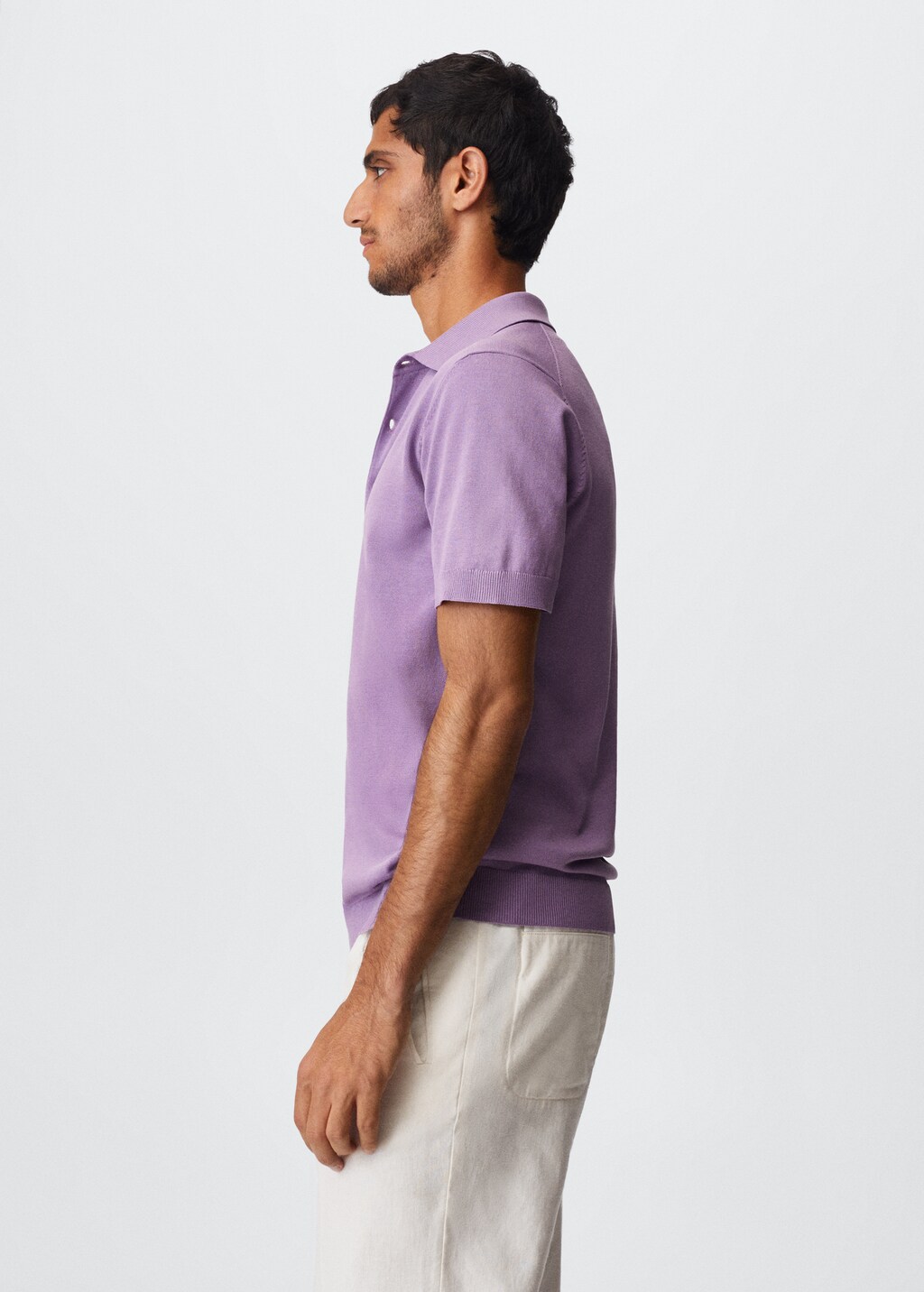 Knit cotton polo shirt - Details of the article 2