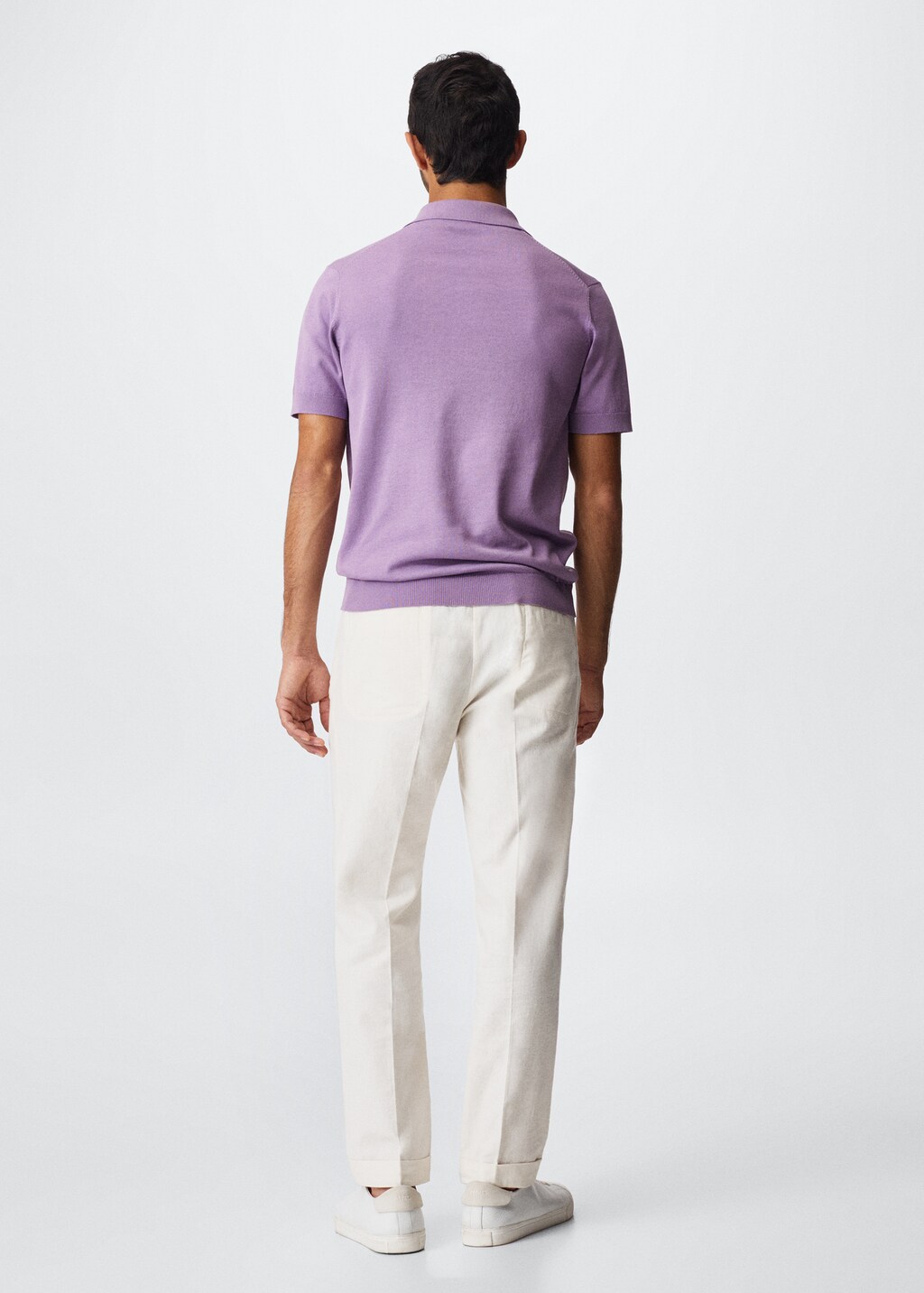 Knit cotton polo shirt - Reverse of the article