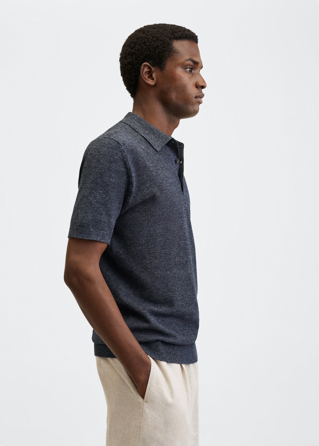 Knit cotton polo shirt - Details of the article 2