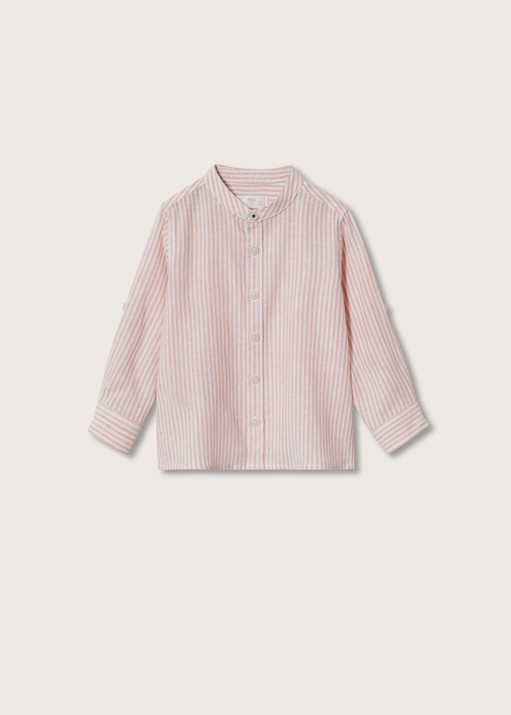 Cotton linen shirt with mandarin collar - Article without model