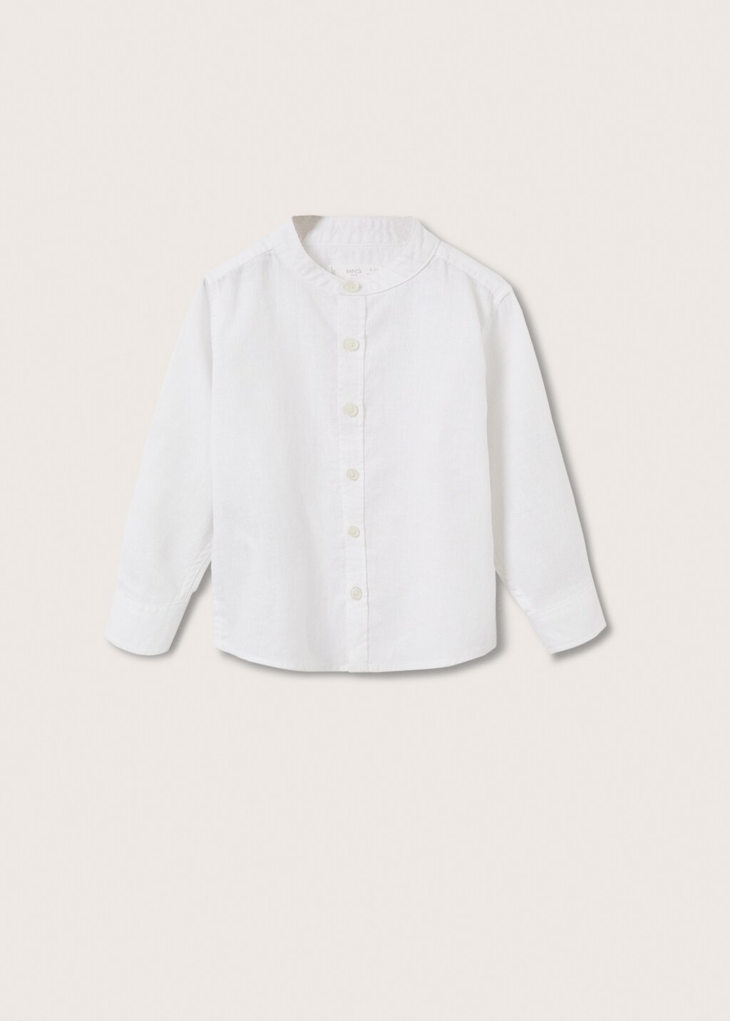 Cotton linen shirt with mandarin collar - Article without model