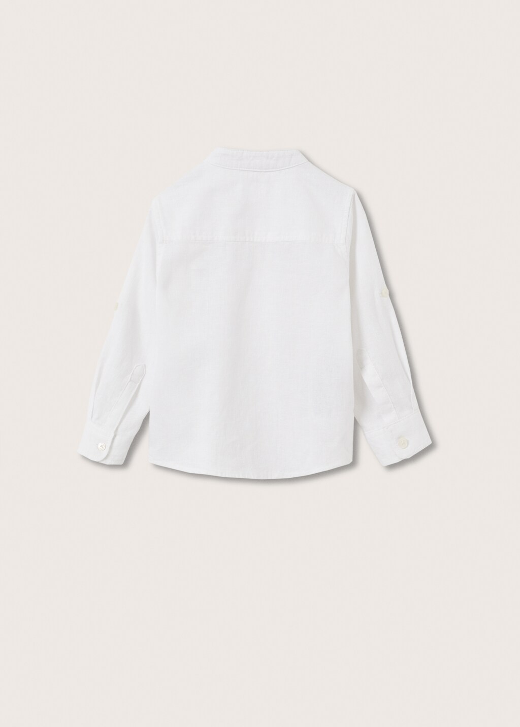 Cotton linen shirt with mandarin collar - Reverse of the article