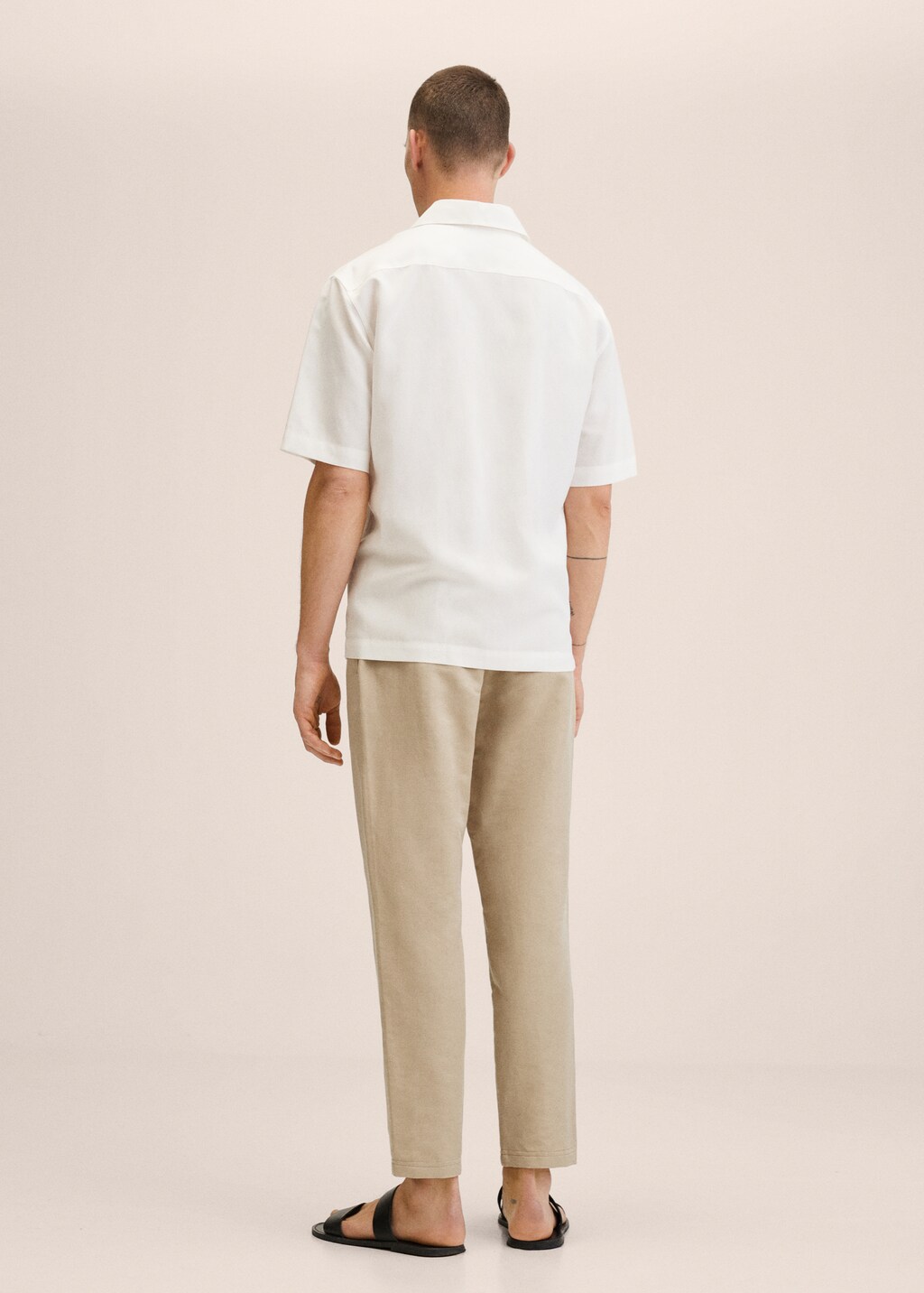 Linen trousers with drawstring  - Reverse of the article