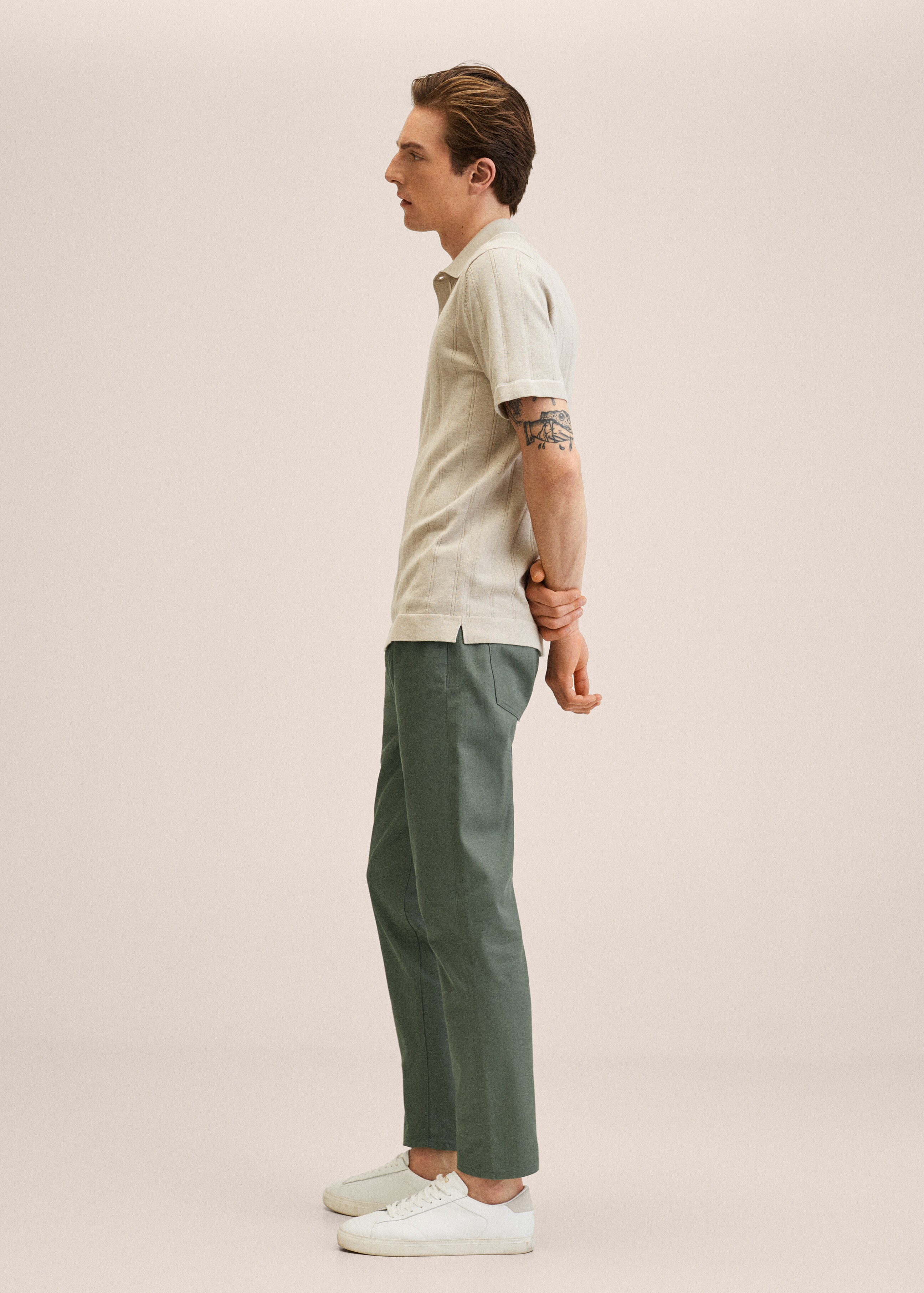 Tapered-fit cotton trousers - Details of the article 2