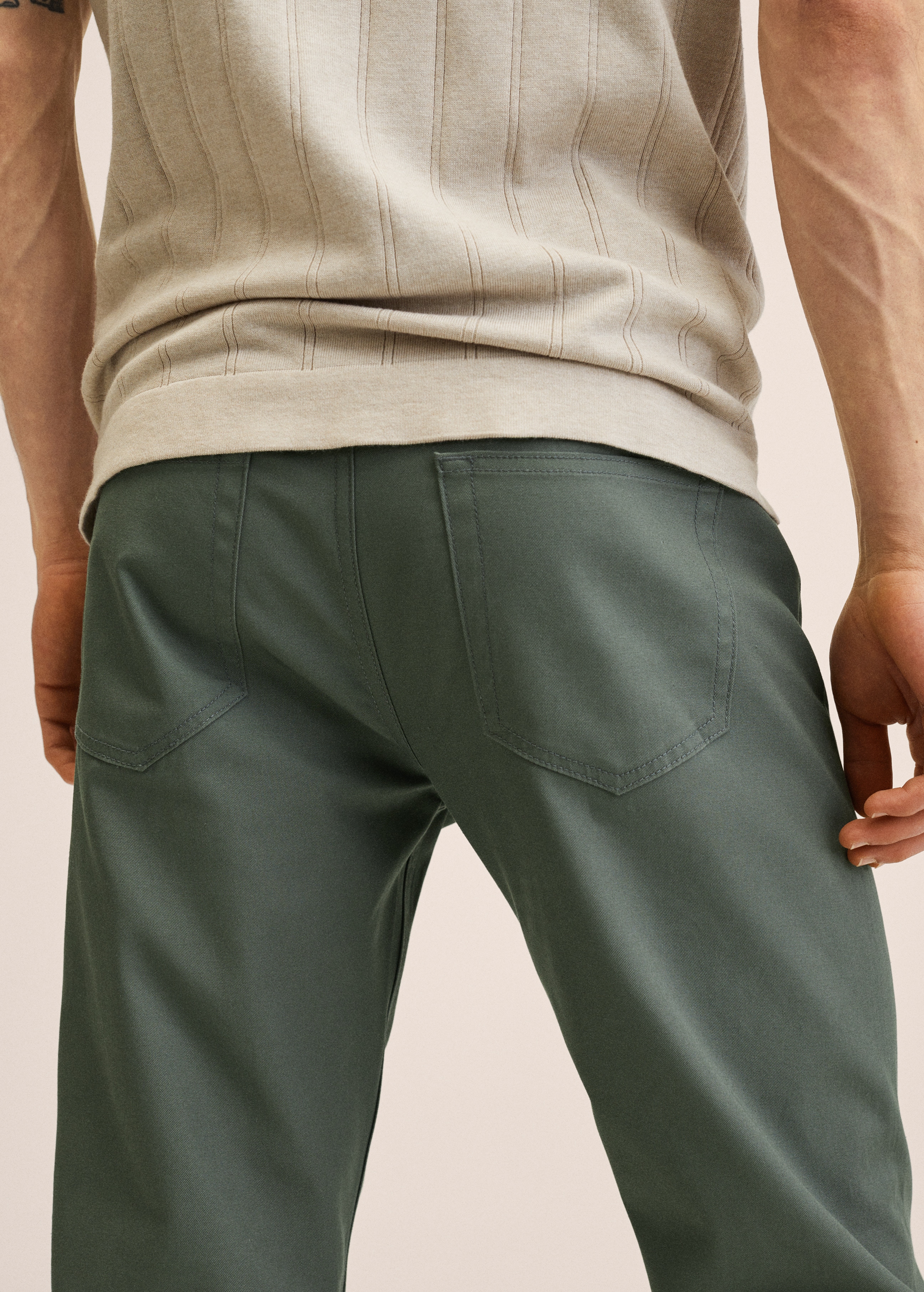 Tapered-fit cotton trousers - Details of the article 3