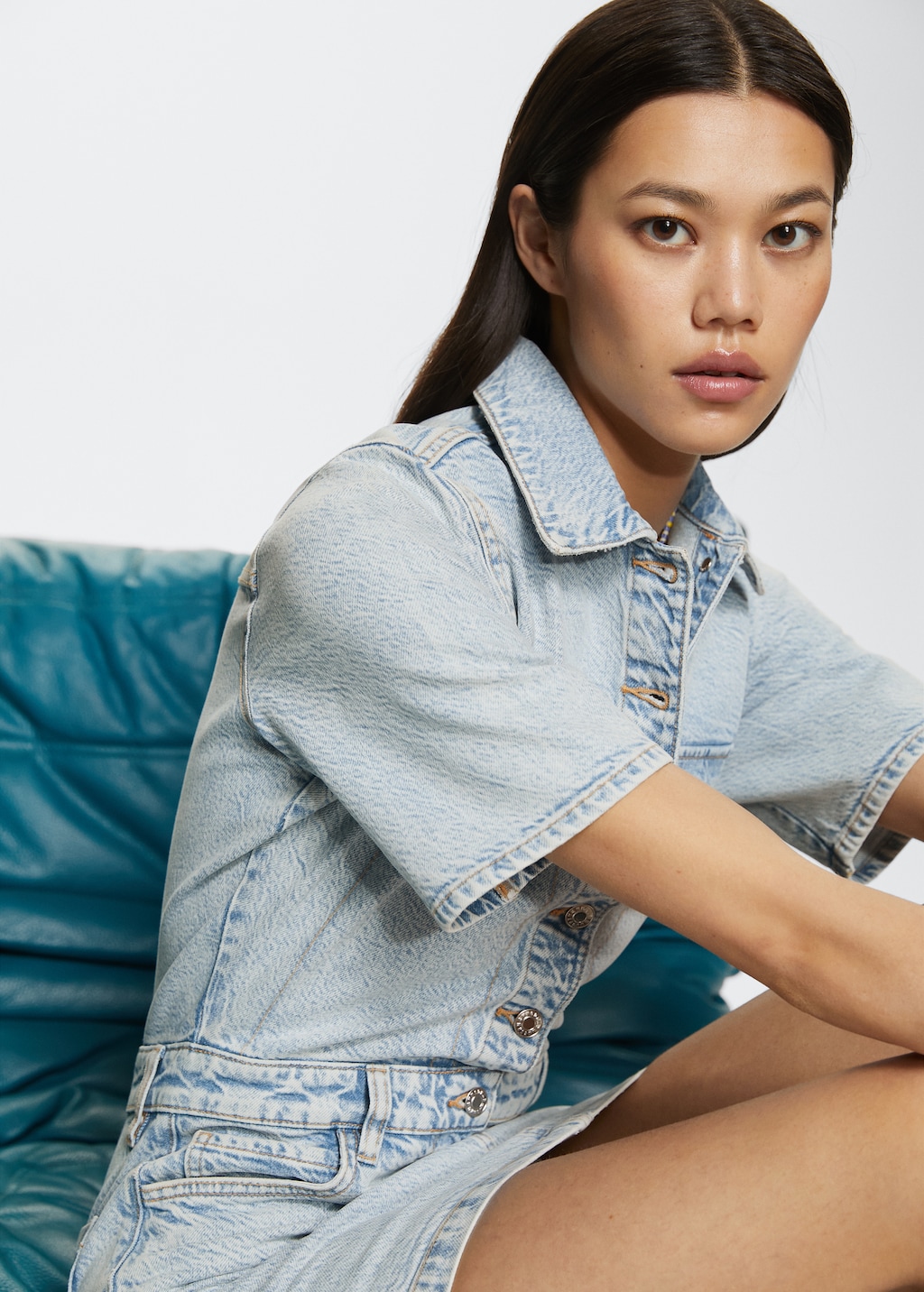 Denim shirt dress - Details of the article 2