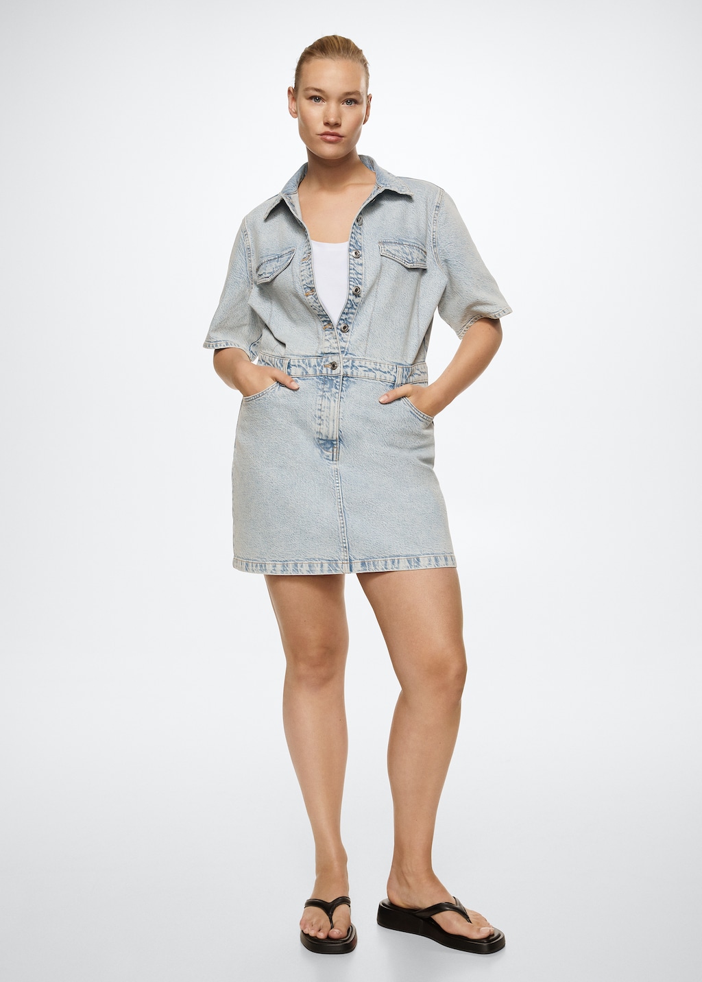 Denim shirt dress - Details of the article 4