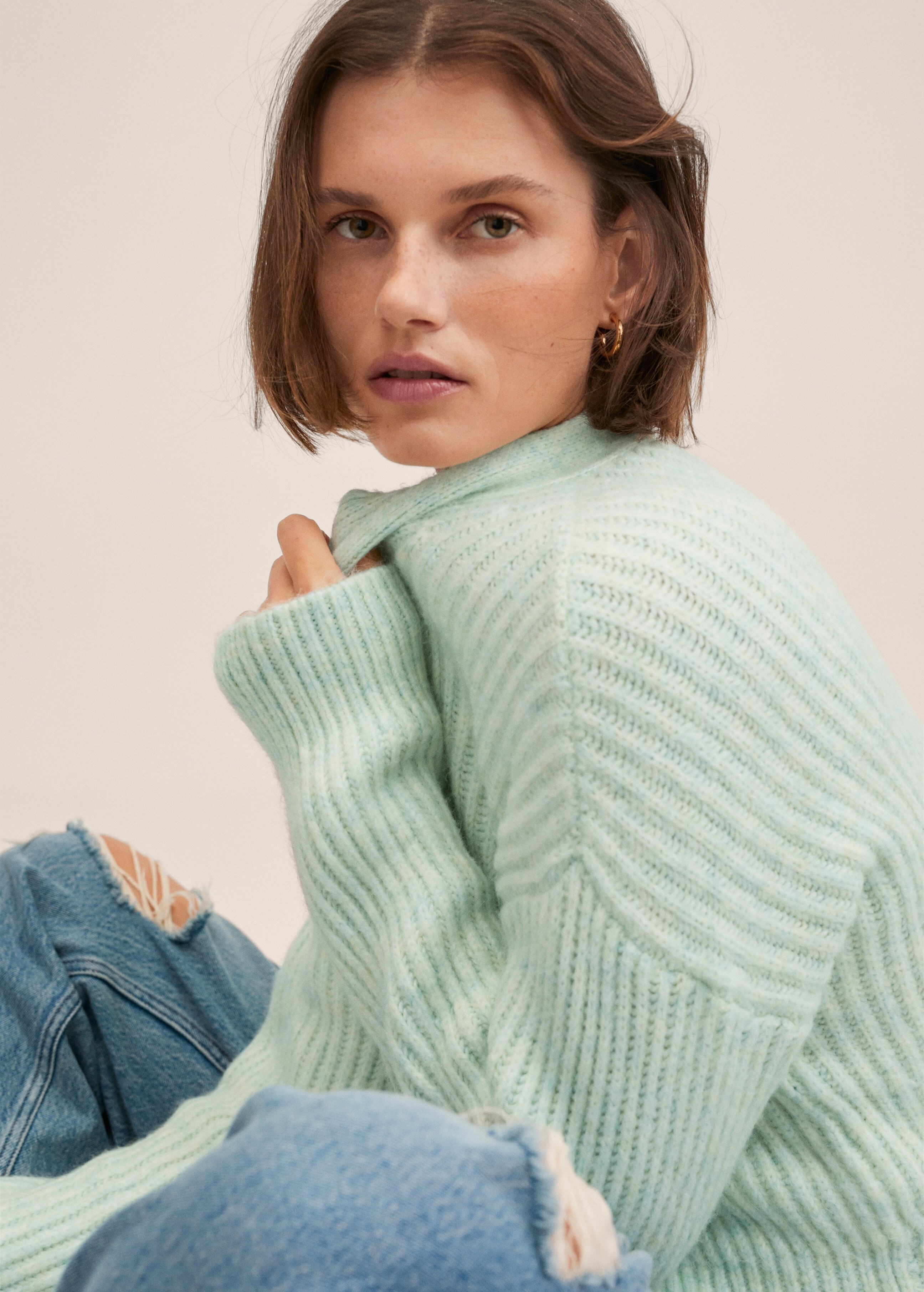 Ribbed knit cardigan - Details of the article 1