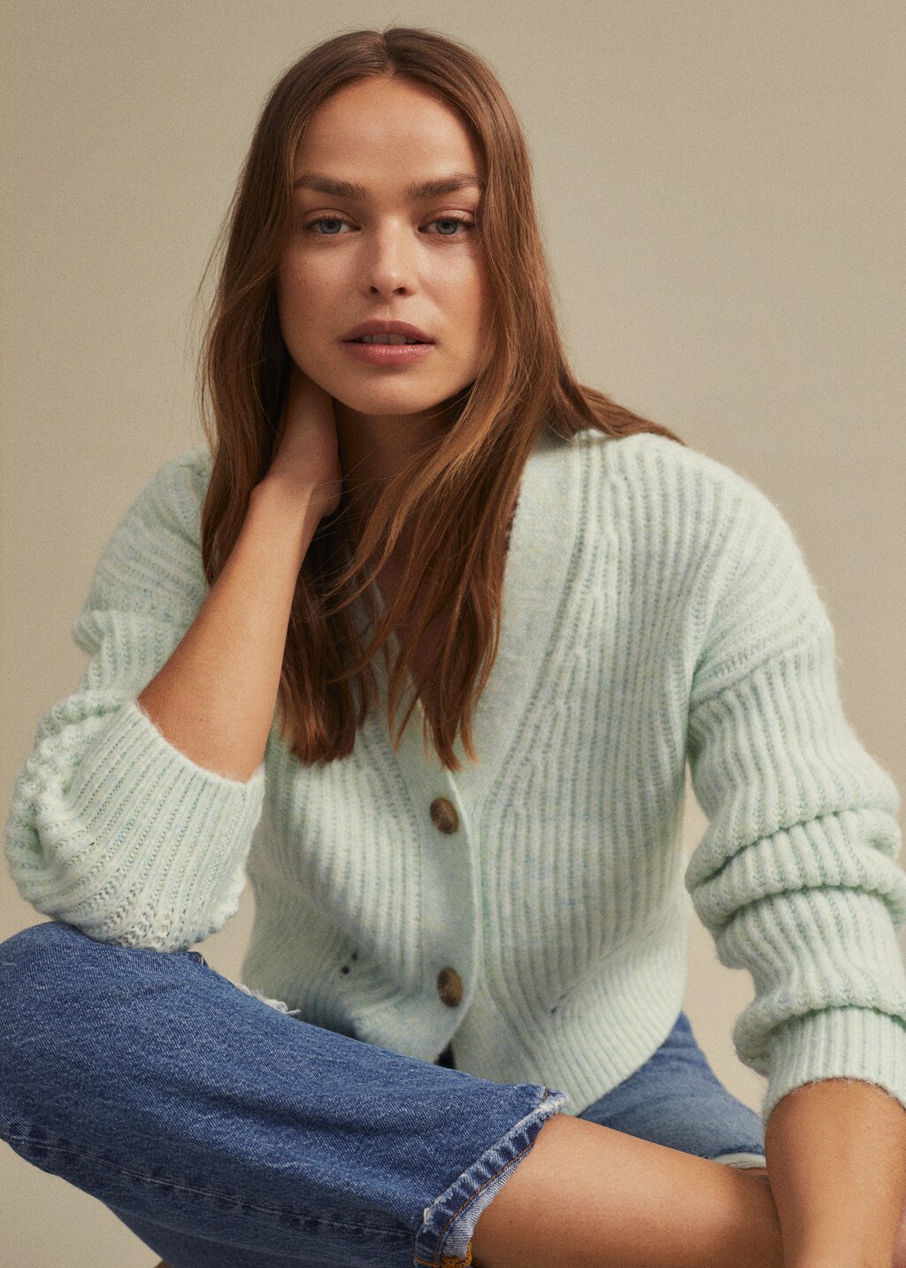 Ribbed knit cardigan - Details of the article 6