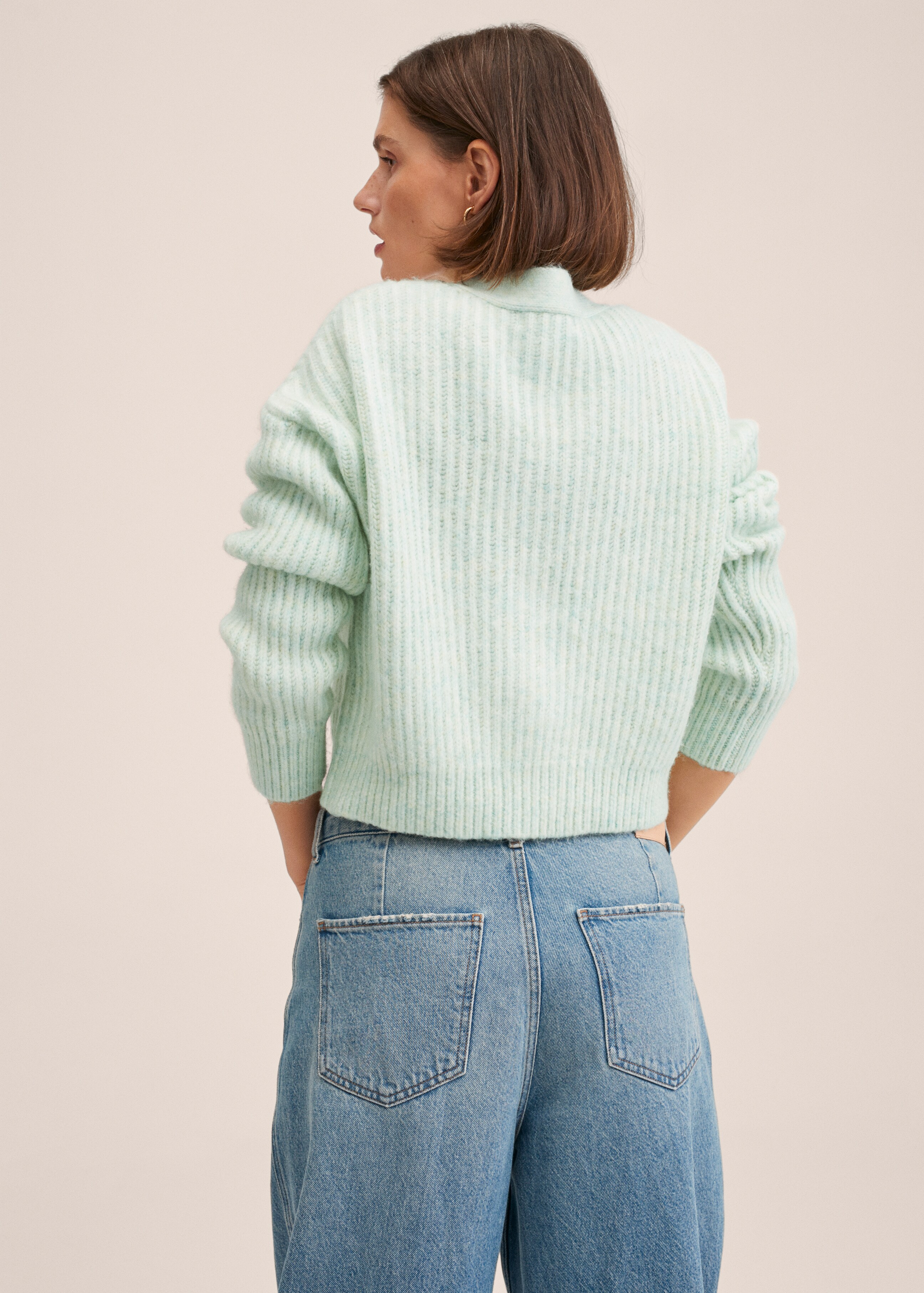 Ribbed knit cardigan - Reverse of the article