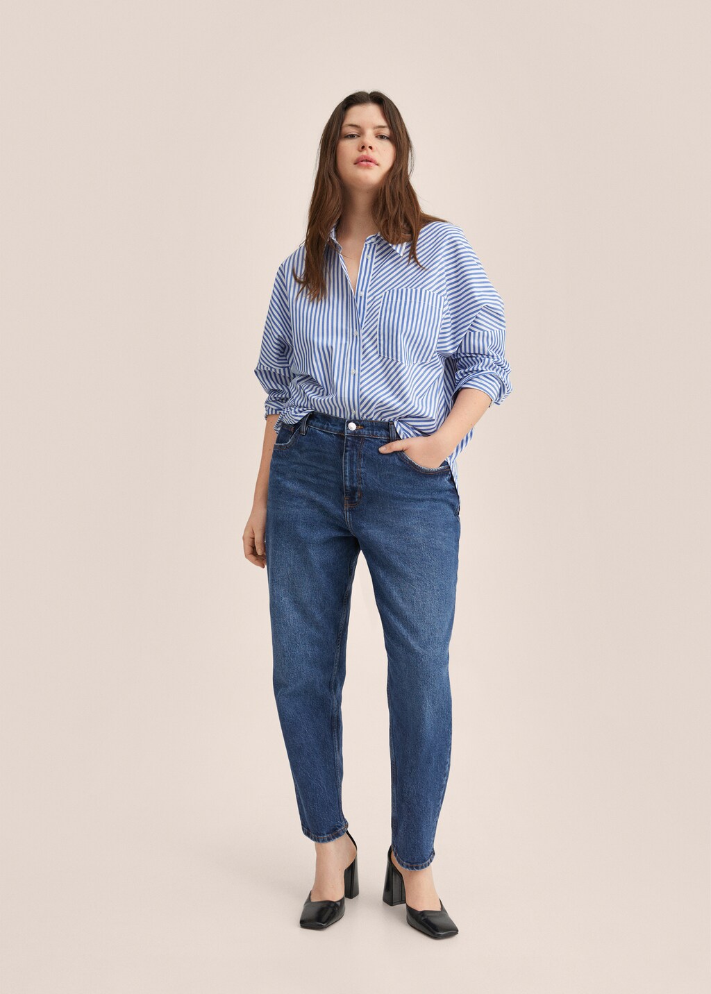 Comfort Mom-Jeans mit hoher Bundhöhe - Detail des Artikels 3