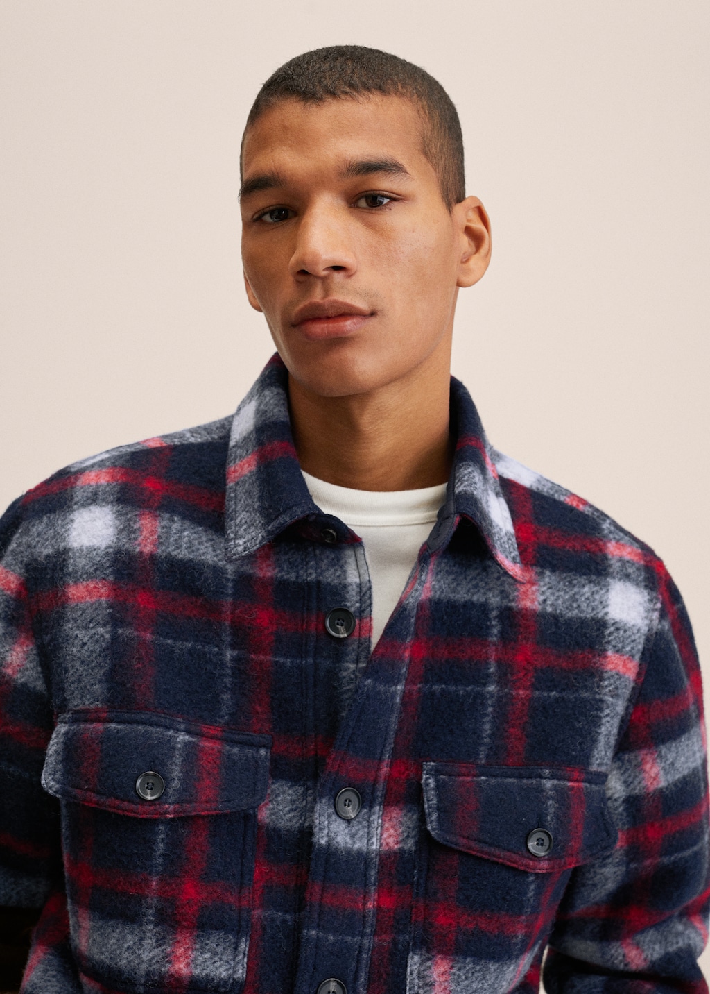 Check wool overshirt - Details of the article 1