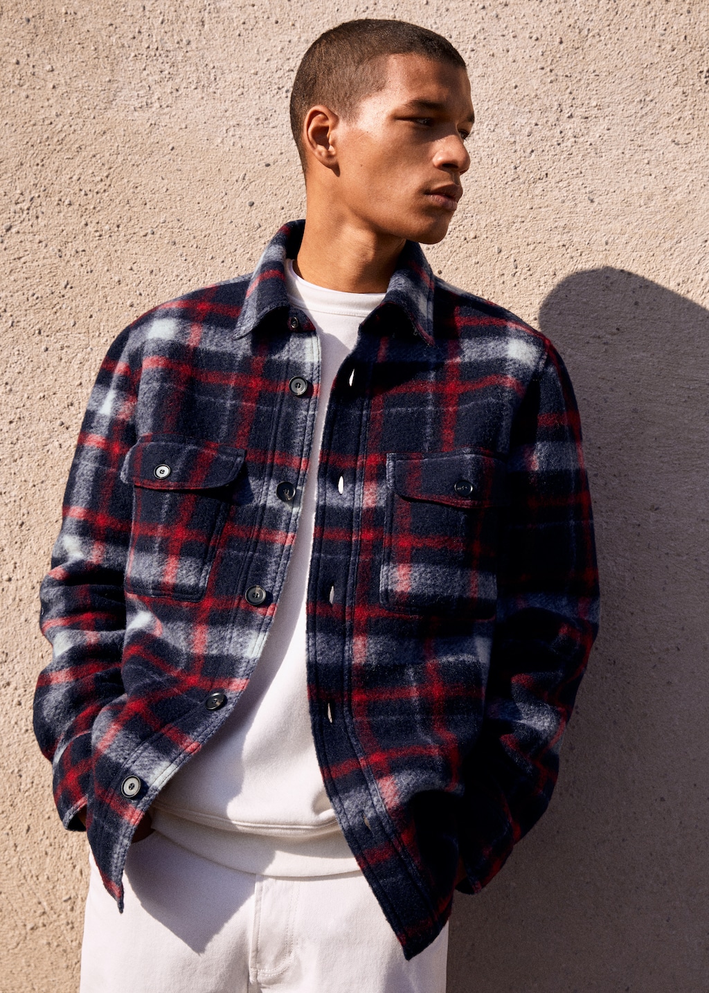 Check wool overshirt - Details of the article 5