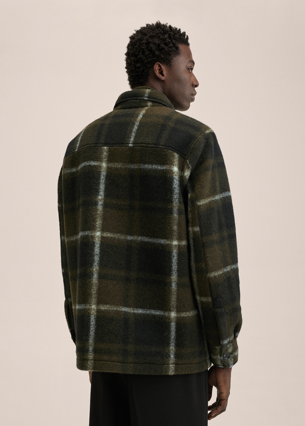 Check wool-blend overshirt - Reverse of the article