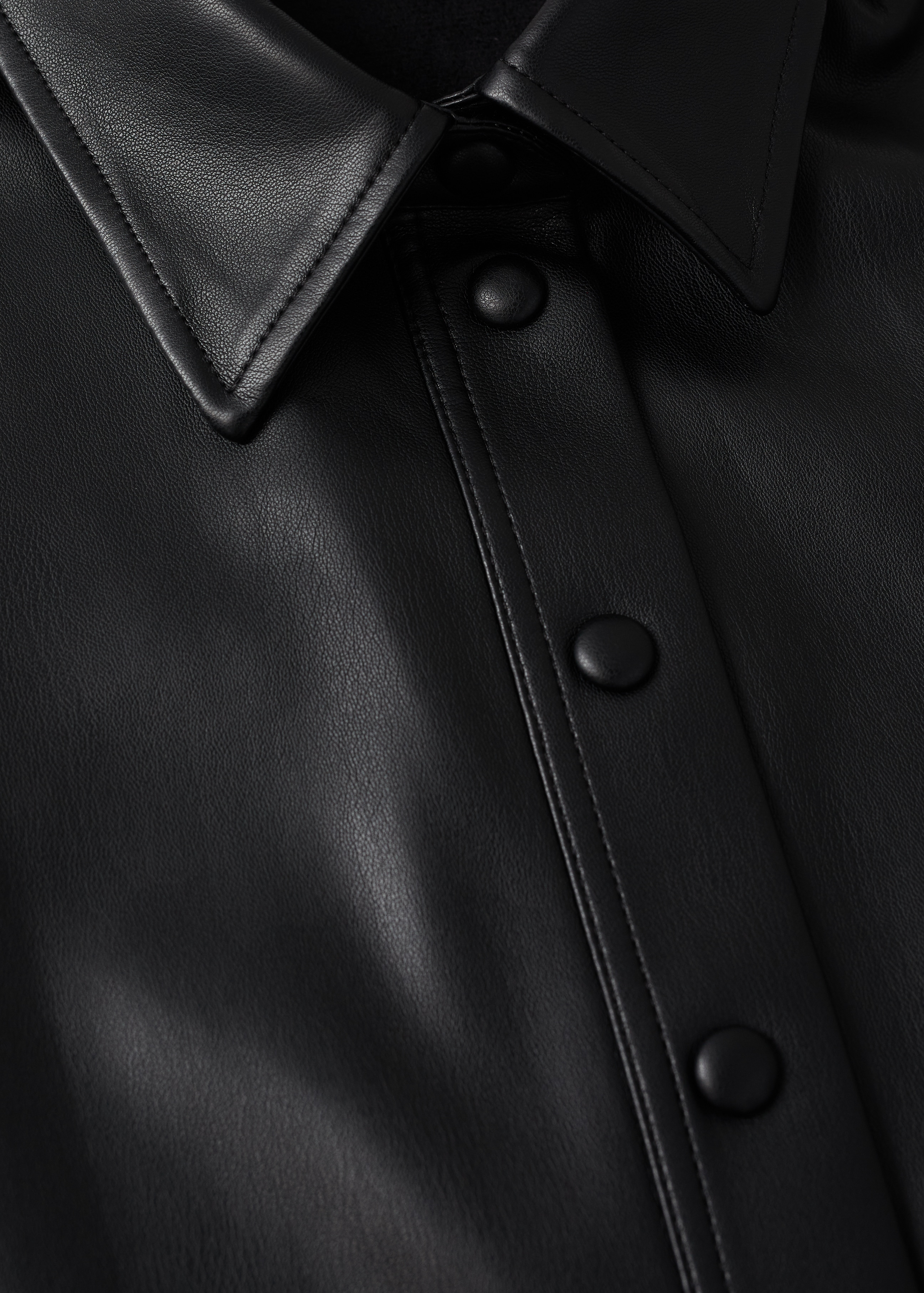 Faux-leather shirt dress - Details of the article 8