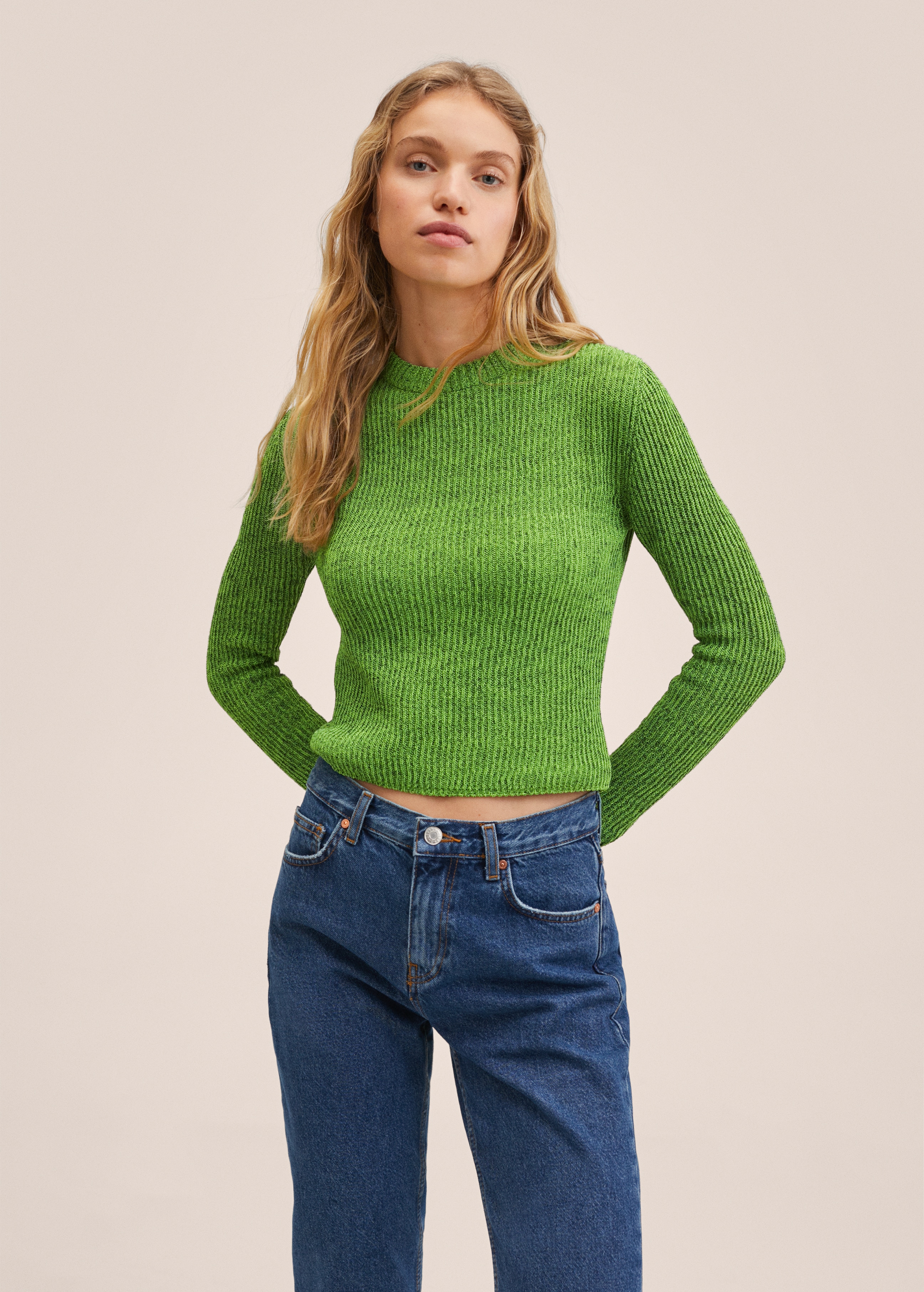 Ribbed-knit cotton sweater
