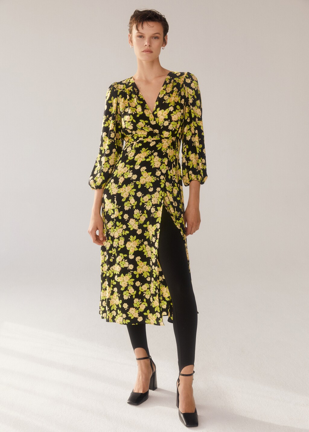 Black and yellow print dress hotsell