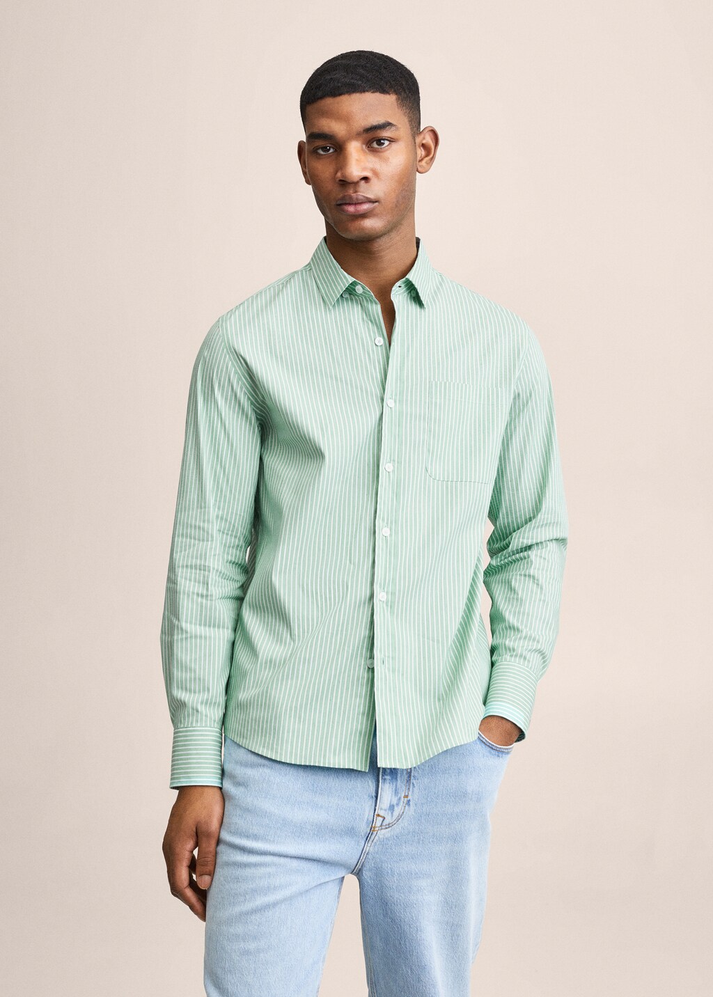 Regular fit cotton striped shirt Men MANGO OUTLET Denmark