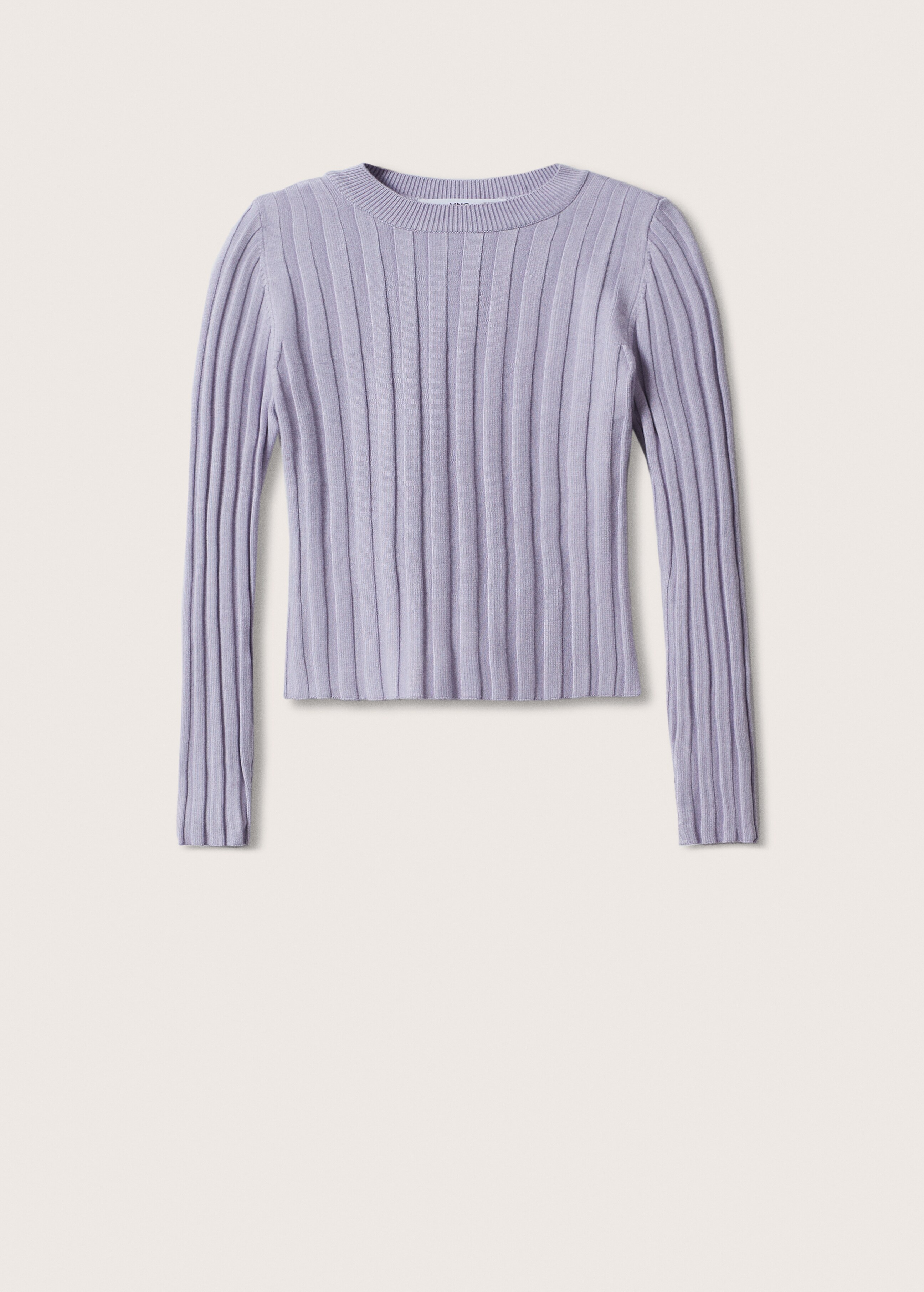 Ribbed front slit sweater