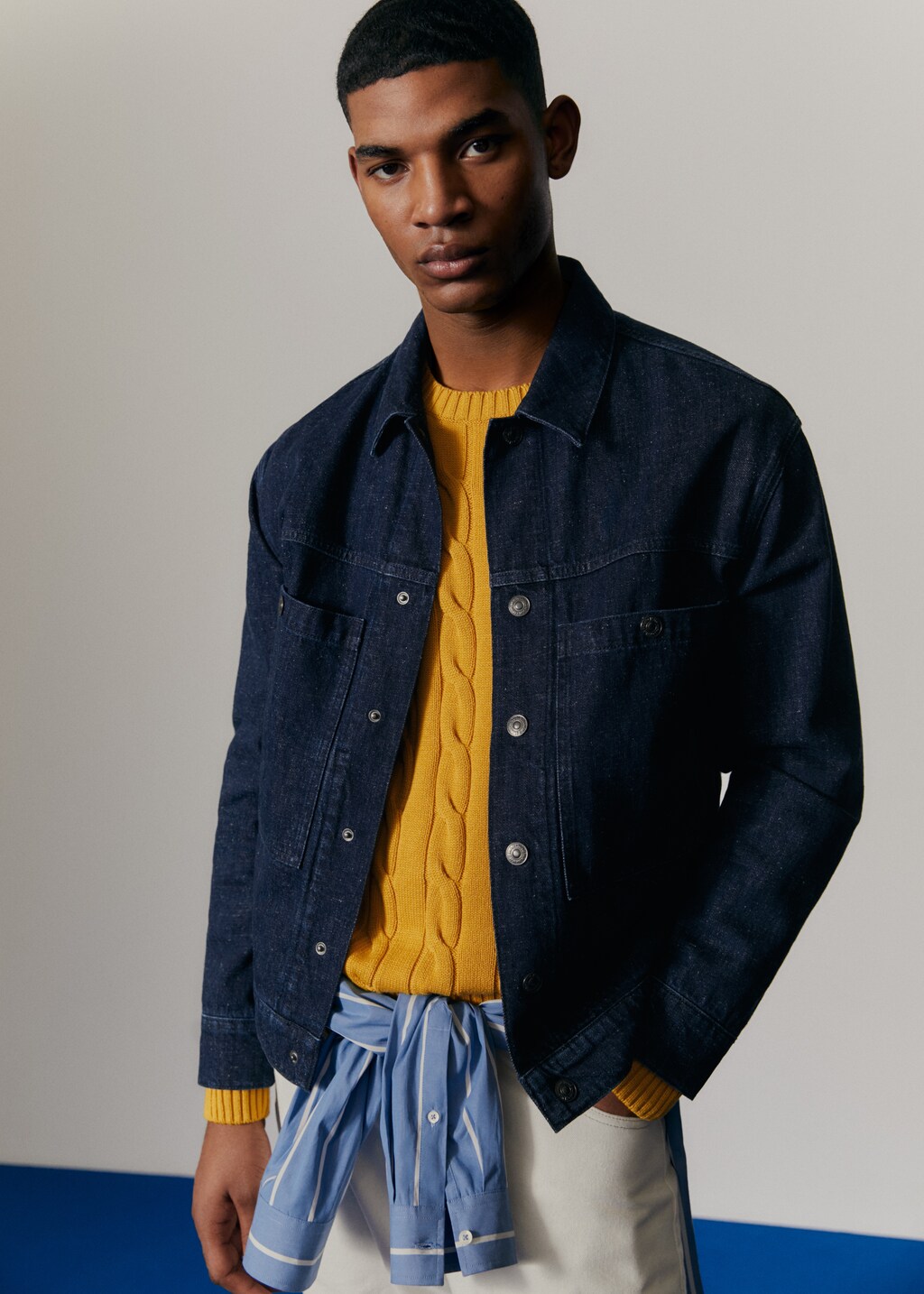 Marbled denim overshirt - Details of the article 6