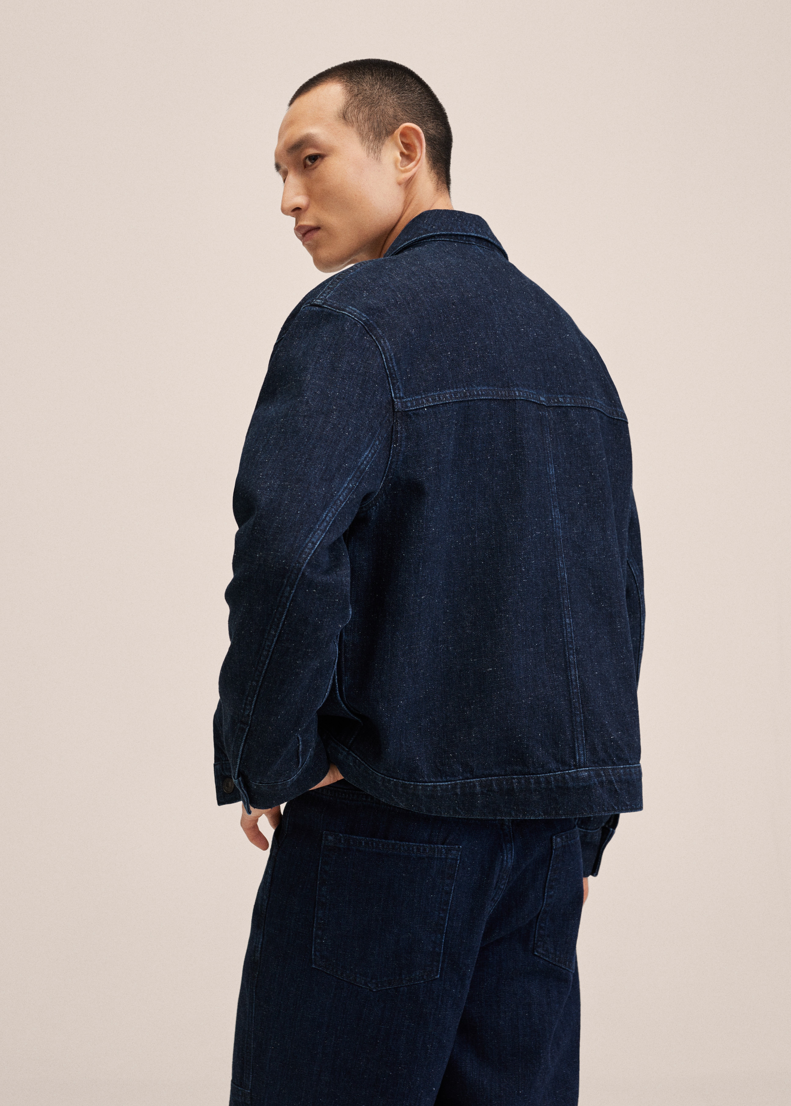 Marbled denim overshirt - Reverse of the article