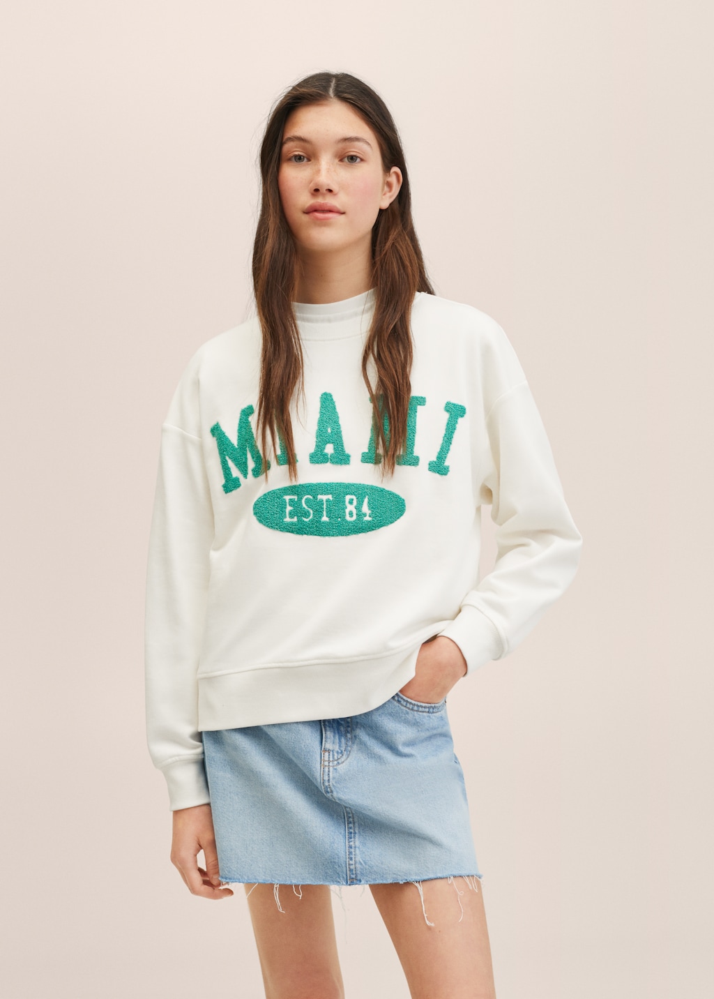 Textured message sweatshirt - Details of the article 1