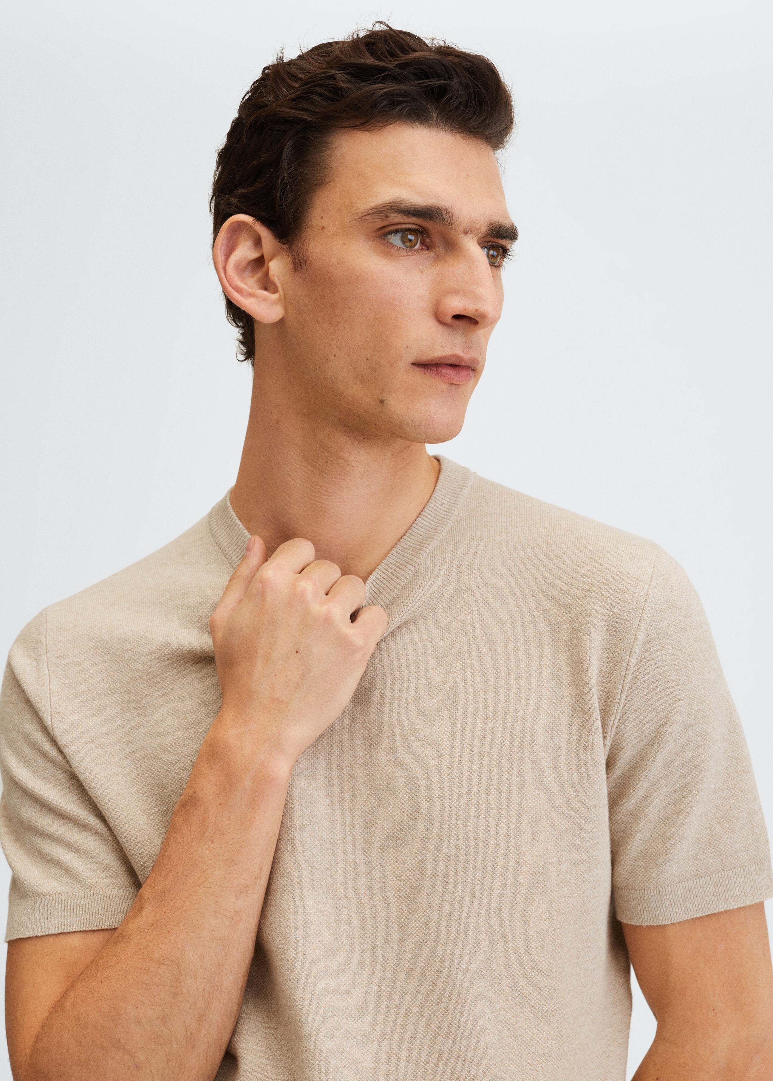 Knit cotton T-shirt - Details of the article 1