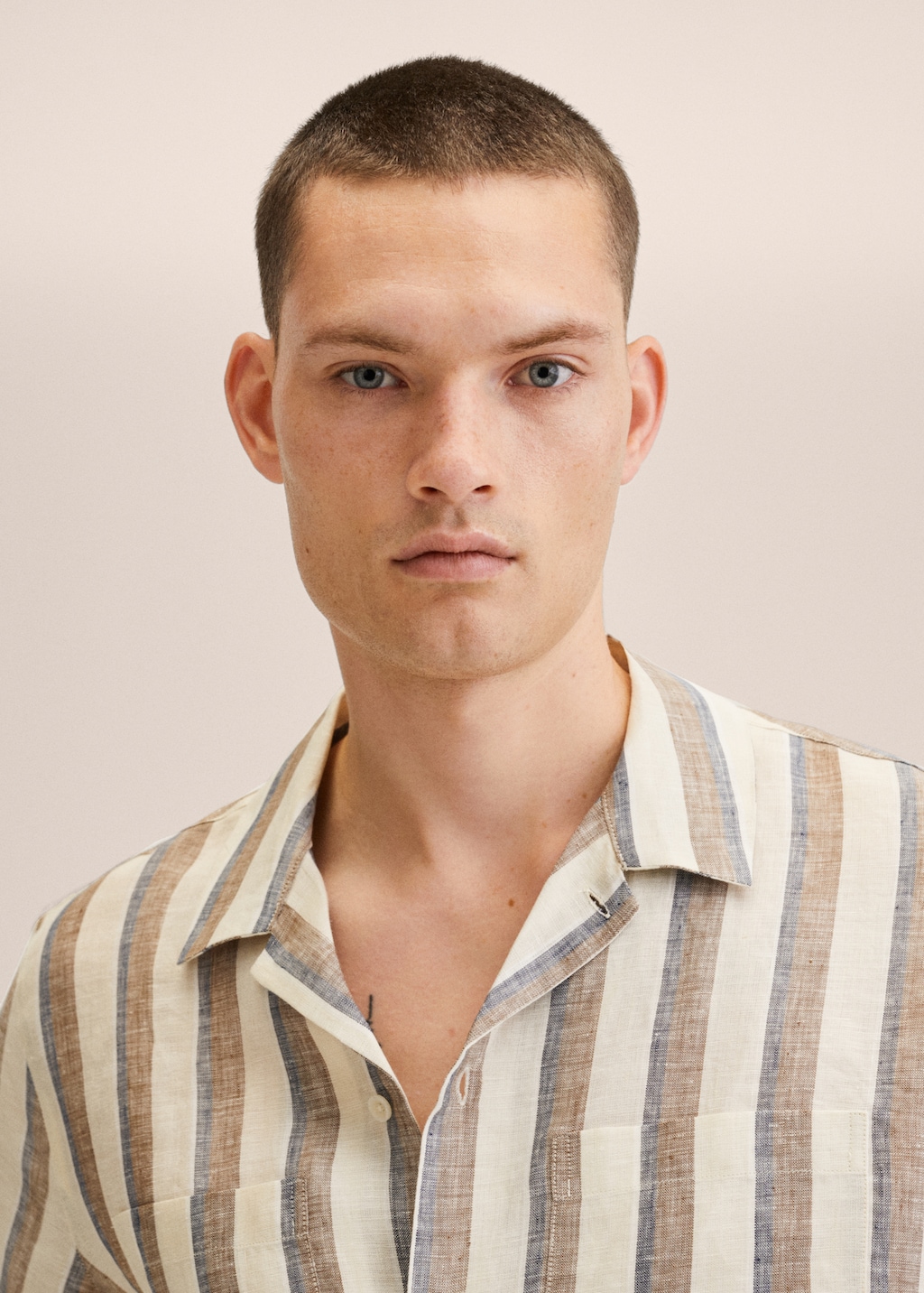 Striped linen-blend shirt - Details of the article 1