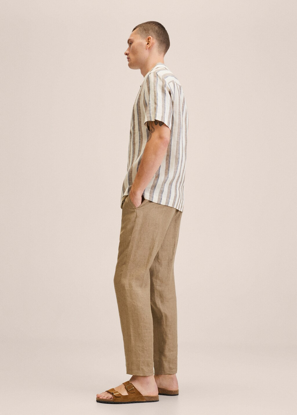 Striped linen-blend shirt - Details of the article 2