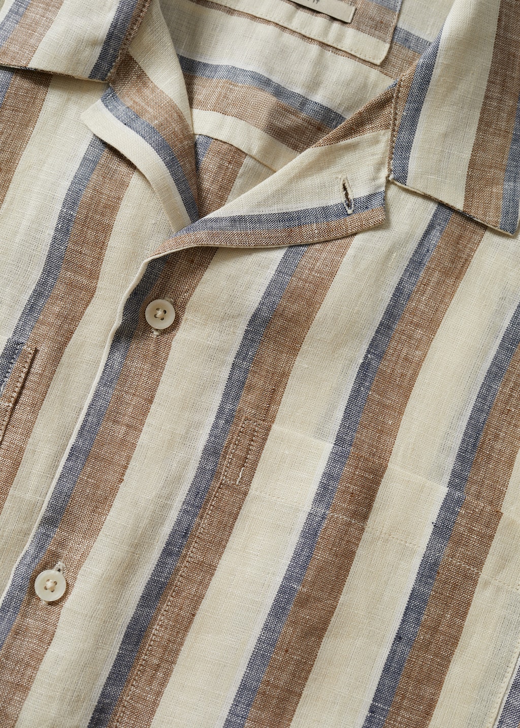 Striped linen-blend shirt - Details of the article 8