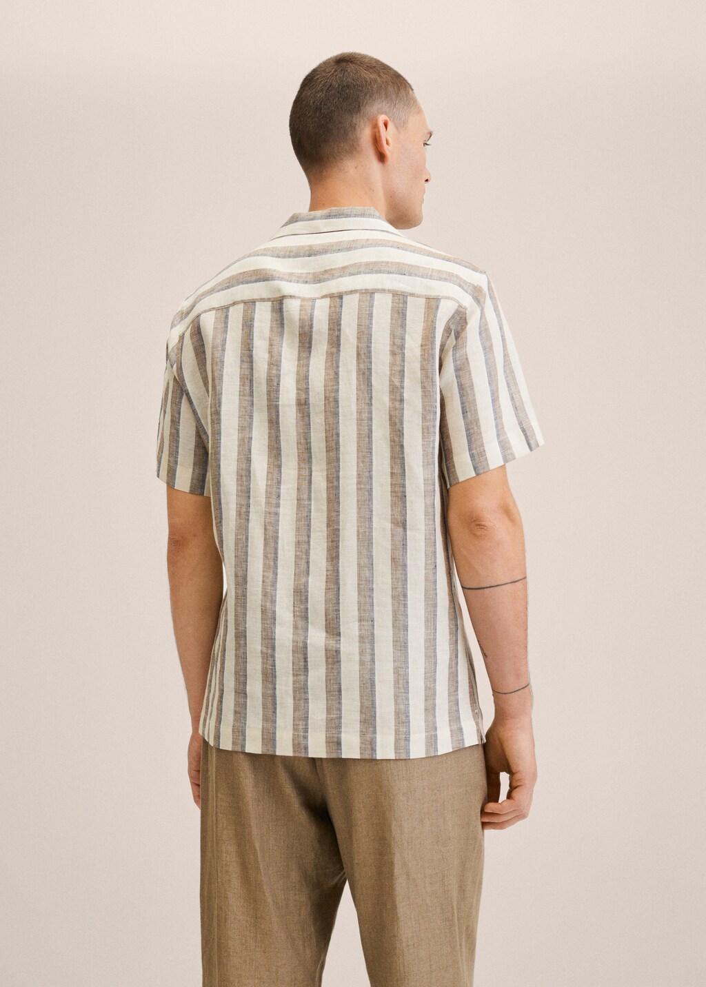 Camisa ratlles barreja lli - Revers de l'article