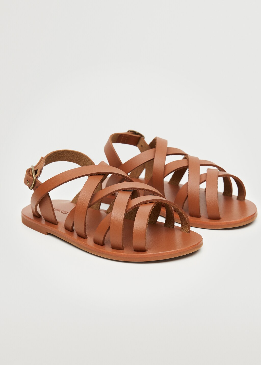 Leather straps sandals - Medium plane