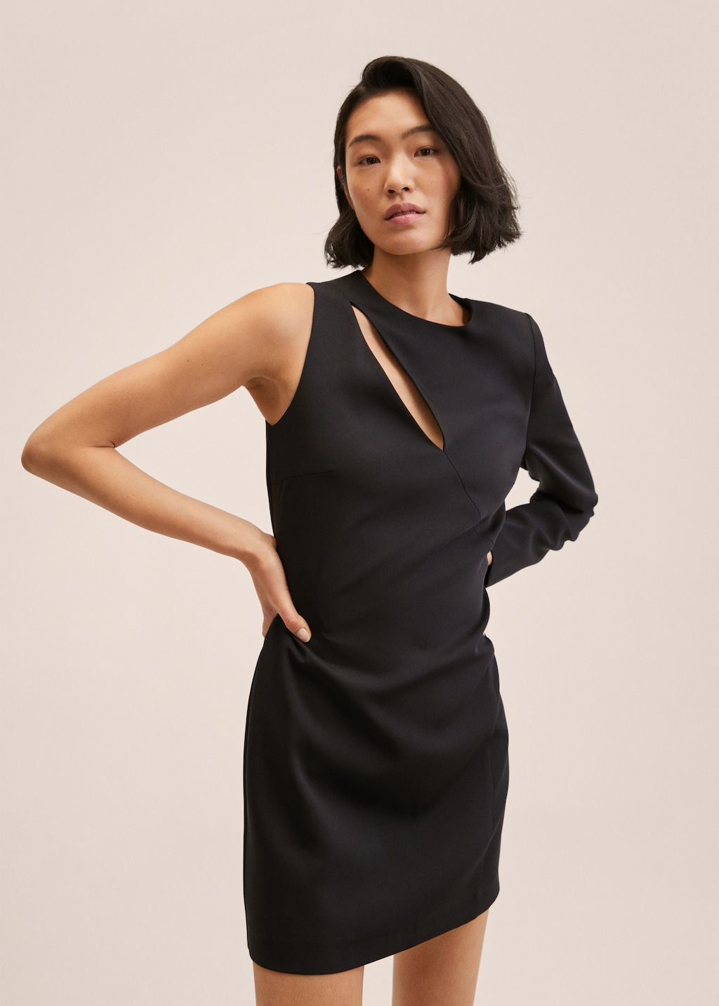 Asymmetric neckline dress - Medium plane